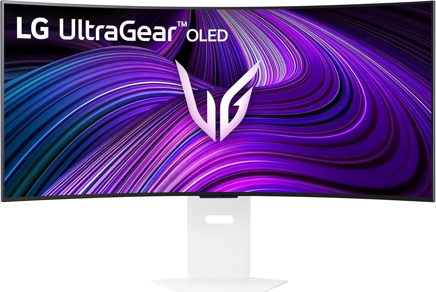 مانیتور گیمینگ خمیده 39 اینچی LG 39GX90SA-W Ultragear WQHD (3440 x 1440) OLED با نرخ نوسازی 240 هرتز، زمان پاسخگویی 1 میلی‌ثانیه، سازگار با NVIDIA G-Sync، AMD FreeSync Premium، VESA DisplayHDR True Black 400، webOS، USB Type-C، سفید