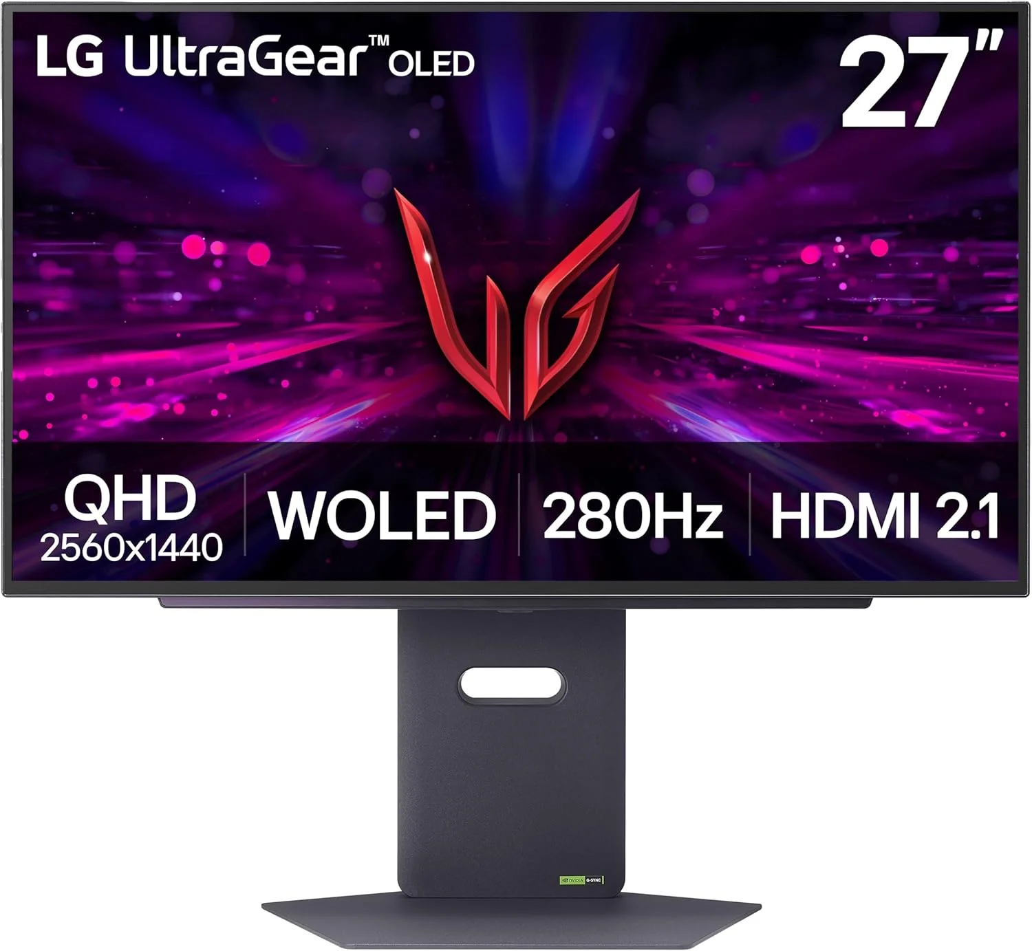 مانیتور گیمینگ 27 اینچی LG 27GX700A-B Ultragear QHD (2560 x 1440) OLED، 280 هرتز، 0.03 میلی‌ثانیه، NVIDIA G-Sync، AMD FreeSync Premium Pro، VESA DisplayHDR TrueBlack500، با پوشش DCI-P3 تا 99.5%، HDMI 2.1، مشکی