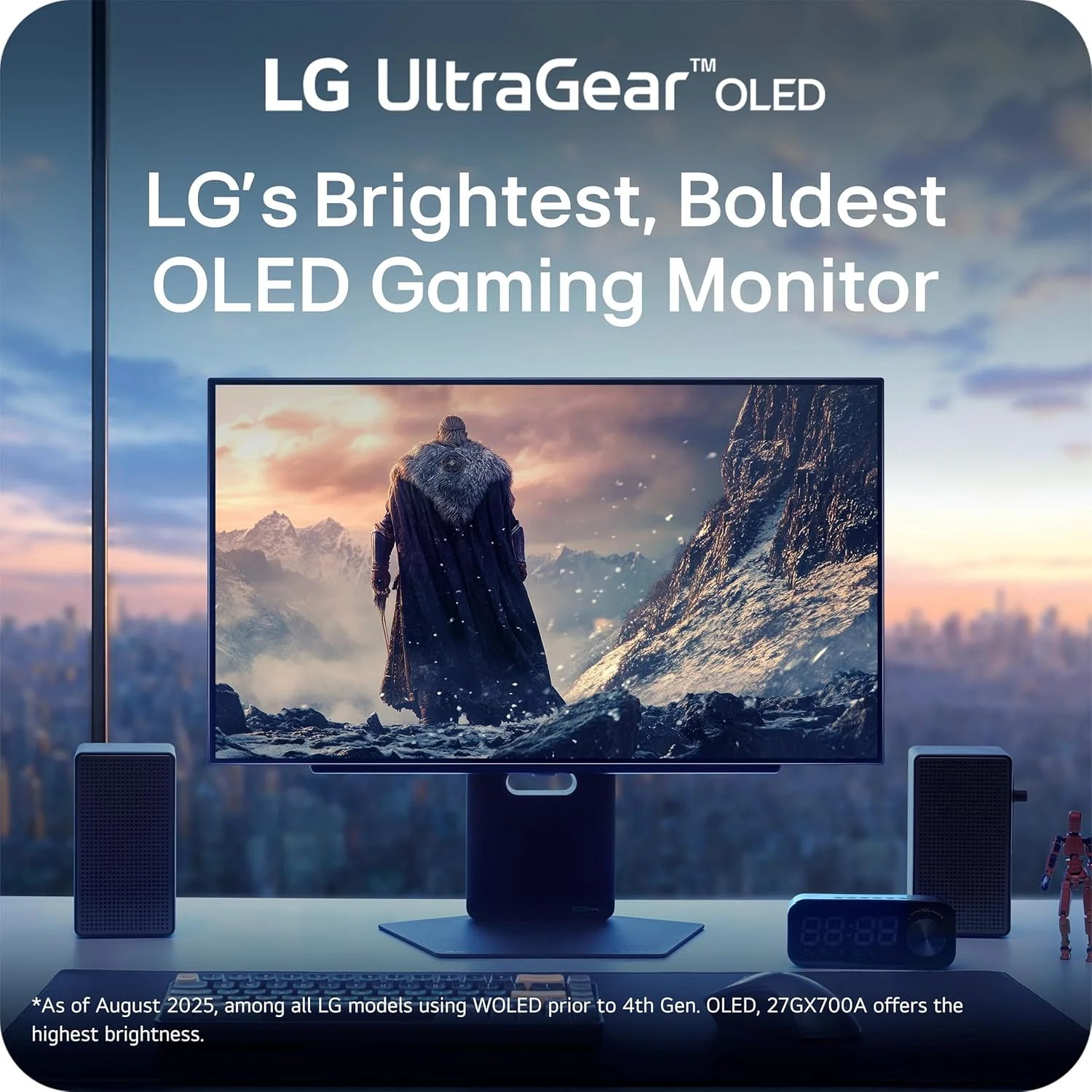 مانیتور گیمینگ 27 اینچی LG 27GX700A-B Ultragear QHD (2560 x 1440) OLED، 280 هرتز، 0.03 میلی‌ثانیه، NVIDIA G-Sync، AMD FreeSync Premium Pro، VESA DisplayHDR TrueBlack500، با پوشش DCI-P3 تا 99.5%، HDMI 2.1، مشکی