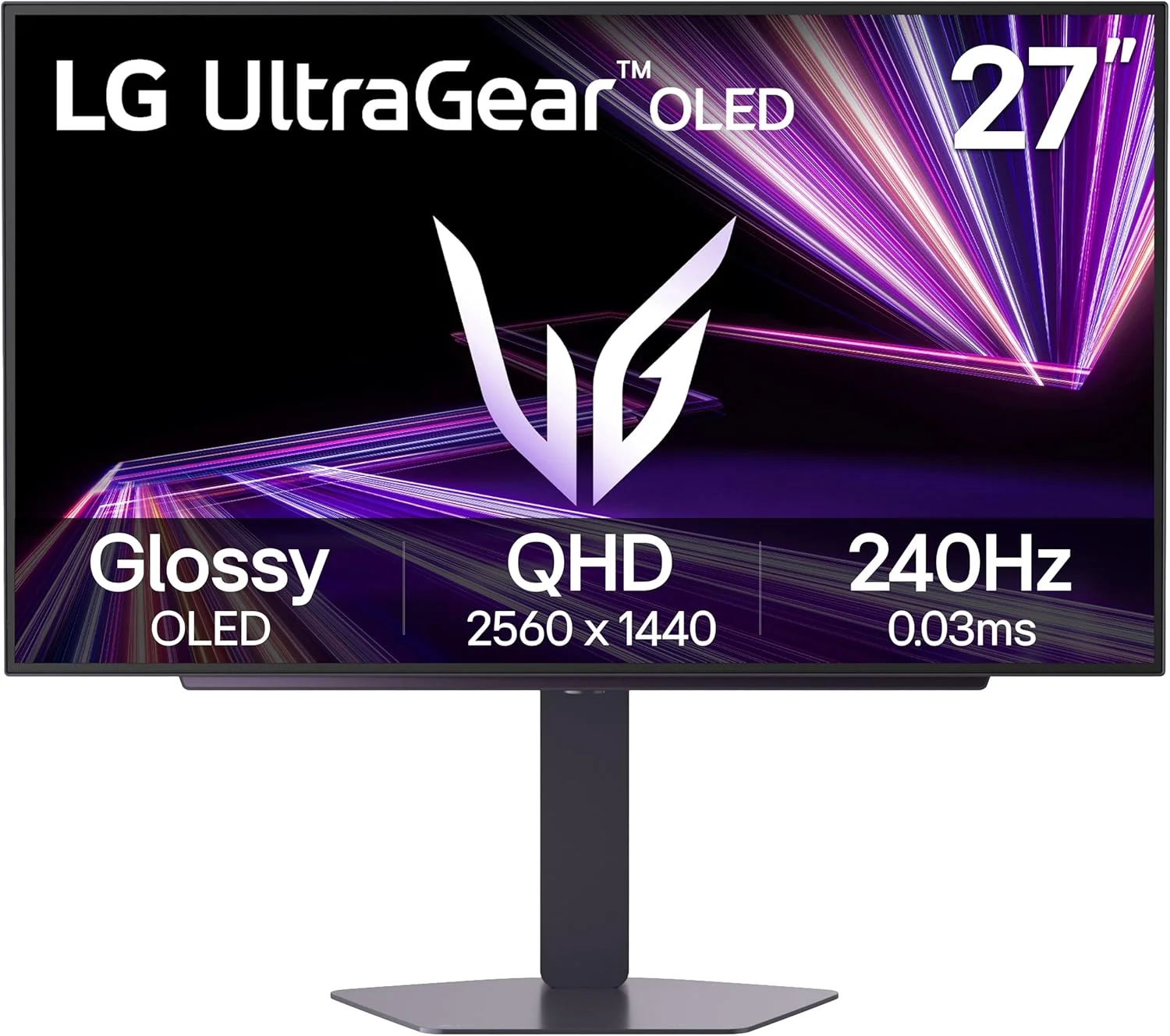 مانیتور گیمینگ 27 اینچی LG مدل 27GX704A-B Ultragear QHD (2650x1440) OLED با نرخ تازه‌سازی 240 هرتز، زمان پاسخ‌گویی 0.03 میلی‌ثانیه، سازگار با NVIDIA G-Sync، AMD FreeSync Premium Pro، VESA Display HDR TrueBlack400، HDMI 2.1، DisplayPort، رنگ مشکی