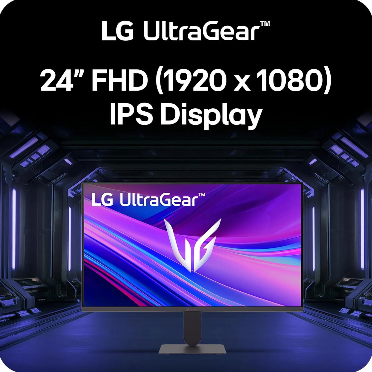مانیتور گیمینگ 24 اینچی LG 24G411A-B Ultragear Full HD (1920 x 1080) IPS، نرخ نوسازی 144 هرتز (قابل ارتقا)، زمان پاسخگویی 1 میلی‌ثانیه MBR، سازگار با NVIDIA G-Sync، AMD FreeSync، HDR10، HDMI، DisplayPort، پایه باریک، مشکی