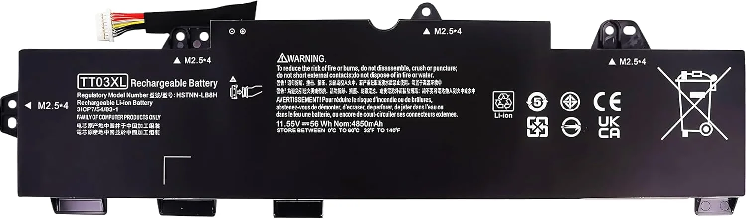 باتری لپ تاپ 56Wh TT03XL 932824-421 933322-855 برای HP EliteBook 850 G5, EliteBook 755 G5, EliteBook 850 G6, ZBook 15U G5 G6 Series 932824-1C1 932824-2C1 HSN-113C-5 HSTNN-LB8H HSTNN-DB8K TT03056XL