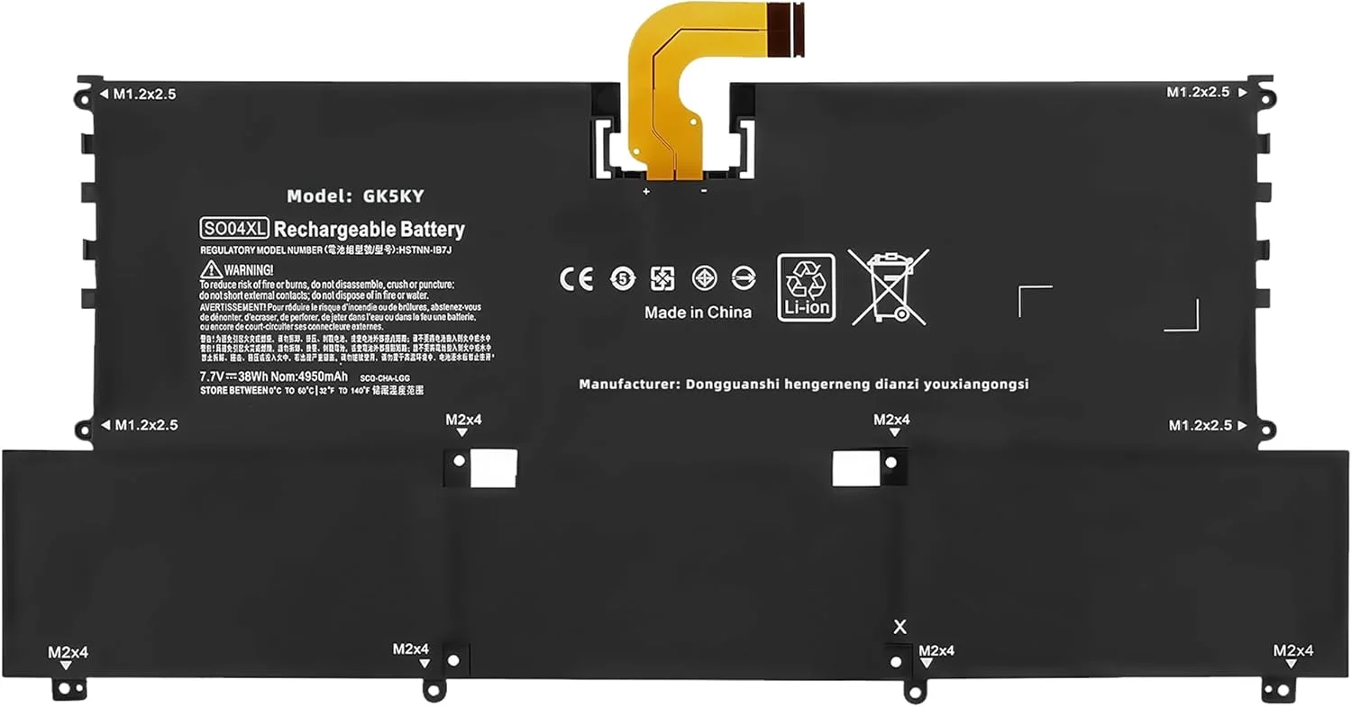باتری 38Wh مدل SO04XL مناسب برای لپ‌تاپ‌های Hp Spectre سری 13-V000، 13-V100، 13T-V000، 13T-V100، 13-V011DX، 13-V111DX، 13-V016TU، 13-V015TU، 13-V014TU، 13-V001LA و Pro 13 G1 با شماره قطعات 844199-850، 844199-855، 843534-1C1 با عملکرد بالا