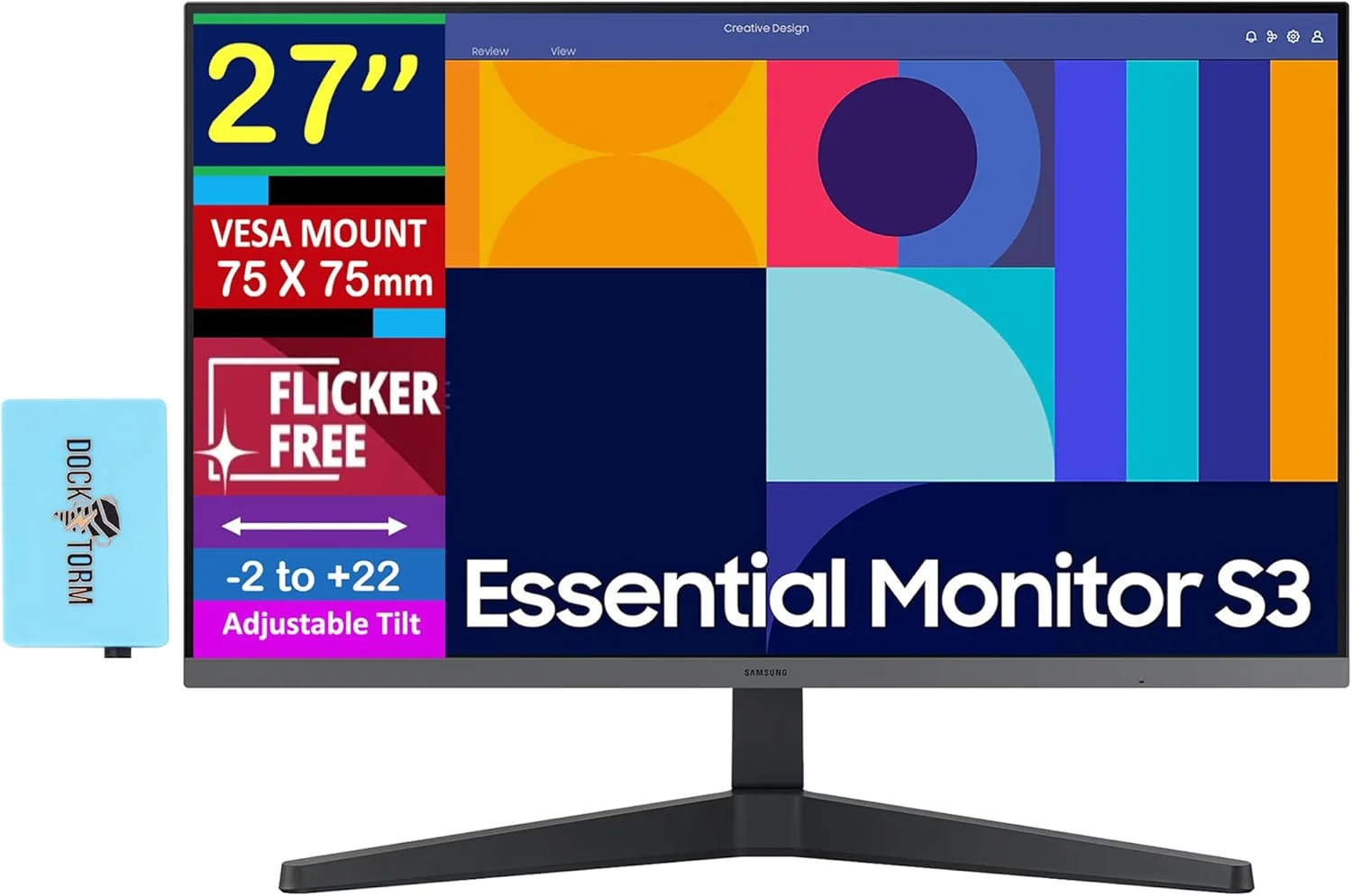 مانیتور کامپیوتر 27 اینچی سامسونگ سری S3 مناسب کسب و کار، با پنل FHD IPS، AMD FreeSync، مراقبت پیشرفته از چشم، قابلیت نصب VESA (75mm) و توسعه دهنده پورت USB Dockztorm (مدل جدید 2025 - LS27C330GANXZA) مانیتور کامپیوتر 27 اینچی سامسونگ سری S3 مناسب کسب و کار، با پنل FHD IPS، AMD FreeSync، مراقبت پیشرفته از چشم، قابلیت نصب VESA (75mm) و توسعه دهنده پورت USB Dockztorm (مدل جدید 2025 - LS27C330GANXZA)