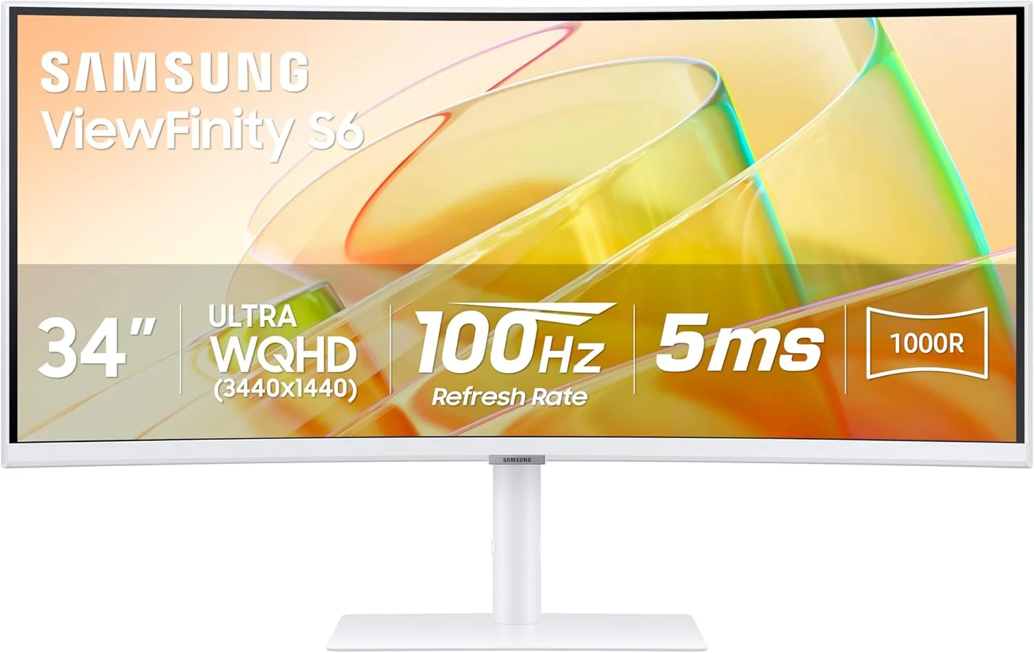 مانیتور خمیده 34 اینچی Ultra-WQHD سری ViewFinity (S65TC) سامسونگ، HDR10، 100 هرتز، AMD FreeSync، Thunderbolt 4، پایه قابل تنظیم ارتفاع، بلندگوهای داخلی، مراقبت از چشم، LS34C650TANXGO، 2024 مانیتور خمیده 34 اینچی Ultra-WQHD سری ViewFinity (S65TC) سامسونگ، HDR10، 100 هرتز، AMD FreeSync، Thunderbolt 4، پایه قابل تنظیم ارتفاع، بلندگوهای داخلی، مراقبت از چشم، LS34C650TANXGO، 2024