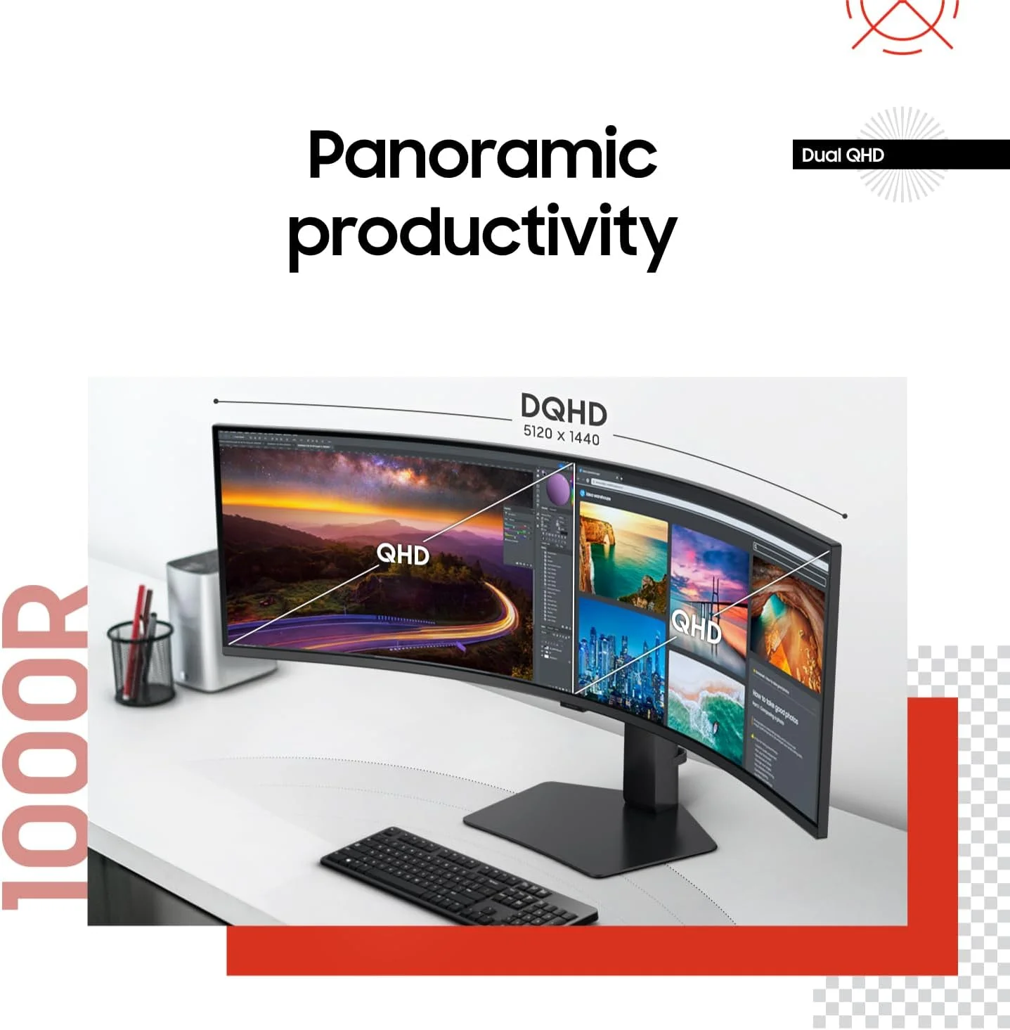 مانیتور فوق عریض خمیده دوگانه QHD سامسونگ 49 اینچ، USB-C، DisplayPort، HDMI، 120 هرتز، VESA DisplayHDR 400، بلندگوهای داخلی، پایه قابل تنظیم ارتفاع، مراقبت از چشم، LS49C954UANXZA، 2024 مانیتور فوق عریض خمیده دوگانه QHD سامسونگ 49 اینچ، USB-C، DisplayPort، HDMI، 120 هرتز، VESA DisplayHDR 400، بلندگوهای داخلی، پایه قابل تنظیم ارتفاع، مراقبت از چشم، LS49C954UANXZA، 2024