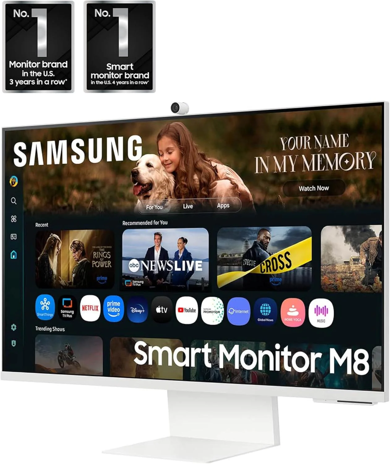 مانیتور هوشمند 32 اینچی سامسونگ M8 (M80F) با صفحه نمایش 4K UHD، هوش مصنوعی Samsung Vision، برنامه های تلویزیون هوشمند، Gaming Hub، USB-C، HDMI و USB-A، سفید، LS32FM803UNXZA، 2025 مانیتور هوشمند 32 اینچی سامسونگ M8 (M80F) با صفحه نمایش 4K UHD، هوش مصنوعی Samsung Vision، برنامه های تلویزیون هوشمند، Gaming Hub، USB-C، HDMI و USB-A، سفید، LS32FM803UNXZA، 2025