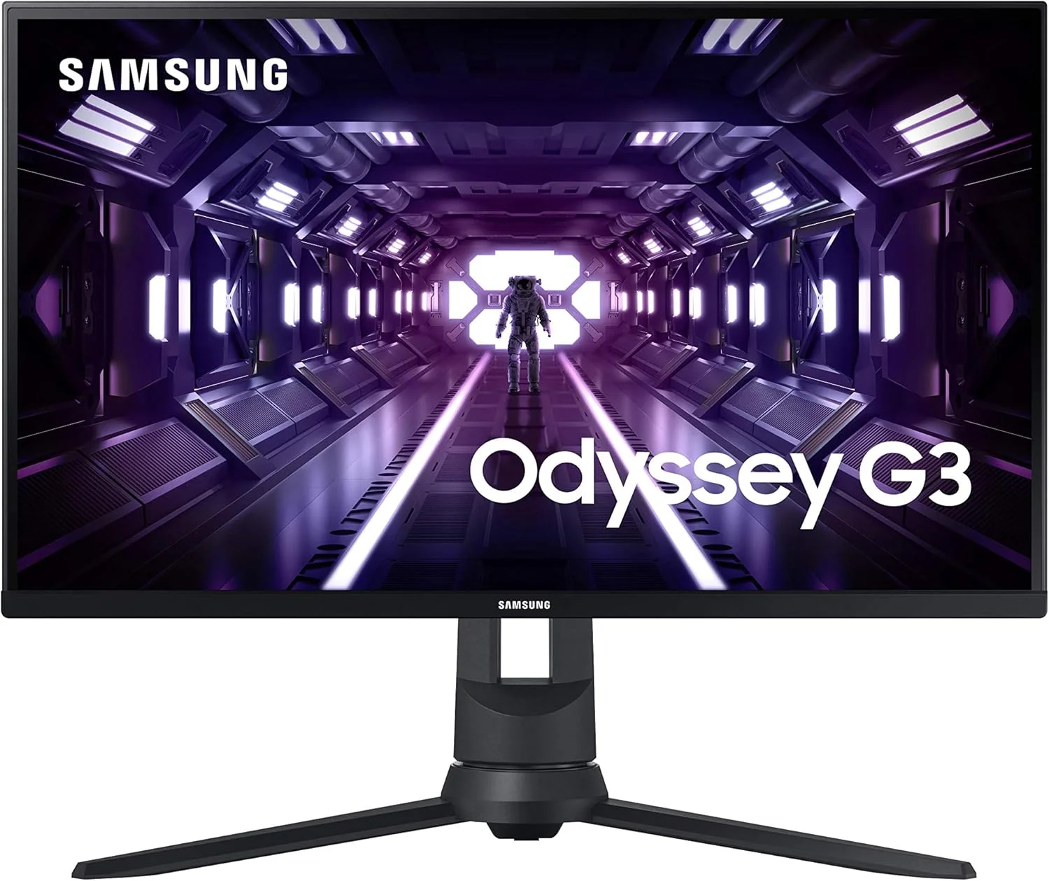 مانیتور گیمینگ 24 اینچی سامسونگ Odyssey G3 Series FHD 1080p، 144 هرتز، 1 میلی ثانیه، بدون حاشیه 3 طرفه، سازگار با VESA، پایه قابل تنظیم ارتفاع، FreeSync Premium (LF24G35TFBNXZA)