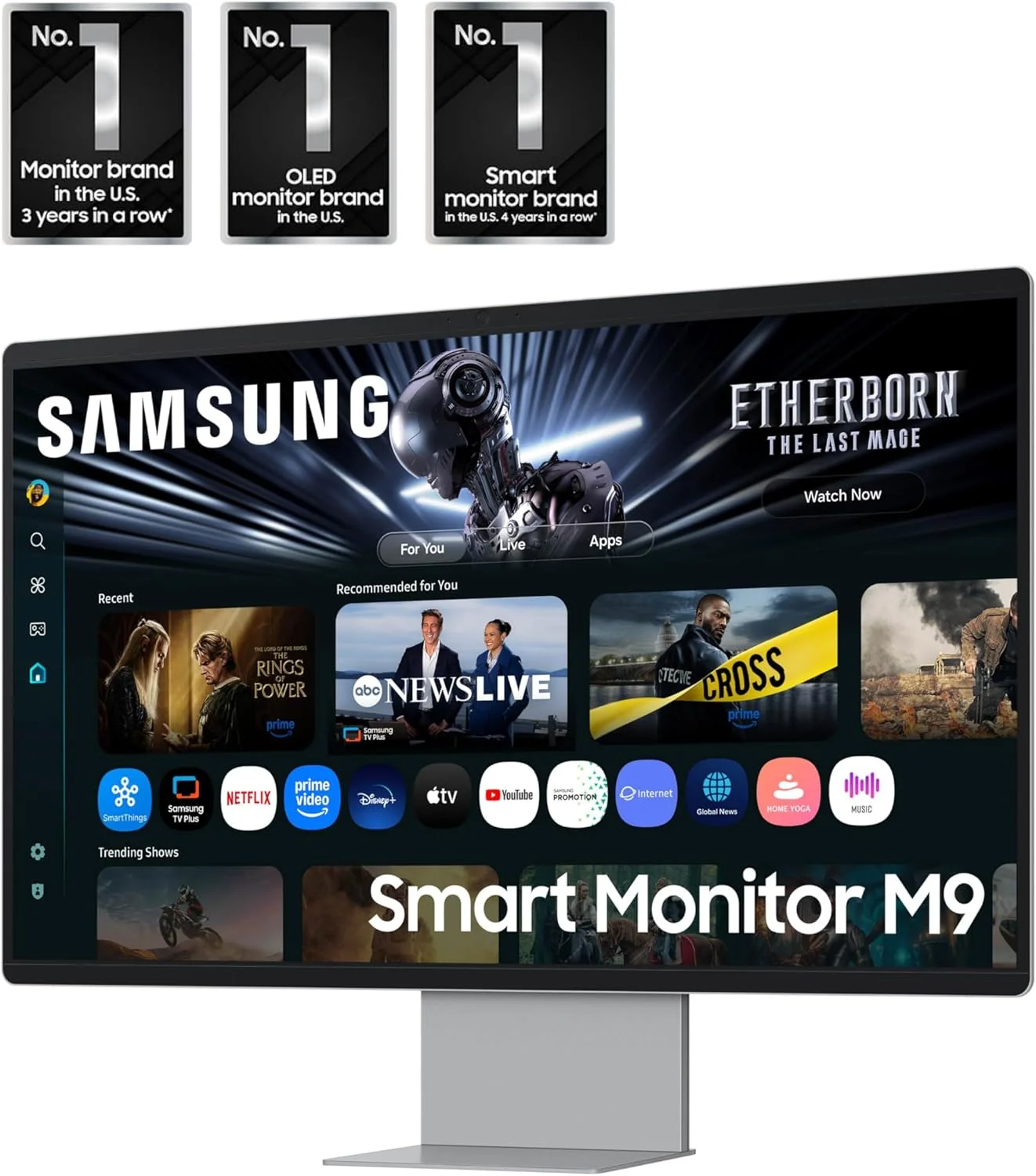 مانیتور هوشمند 32 اینچی سامسونگ مدل M9 (M90SF) با صفحه نمایش 4K QD-OLED، نرخ تازه سازی 165 هرتز، زمان پاسخگویی 0.03 میلی ثانیه، Gaming Hub و Samsung Vision AI، مدل LS32FM902SNXZA، سال 2025 مانیتور هوشمند 32 اینچی سامسونگ مدل M9 (M90SF) با صفحه نمایش 4K QD-OLED، نرخ تازه سازی 165 هرتز، زمان پاسخگویی 0.03 میلی ثانیه، Gaming Hub و Samsung Vision AI، مدل LS32FM902SNXZA، سال 2025