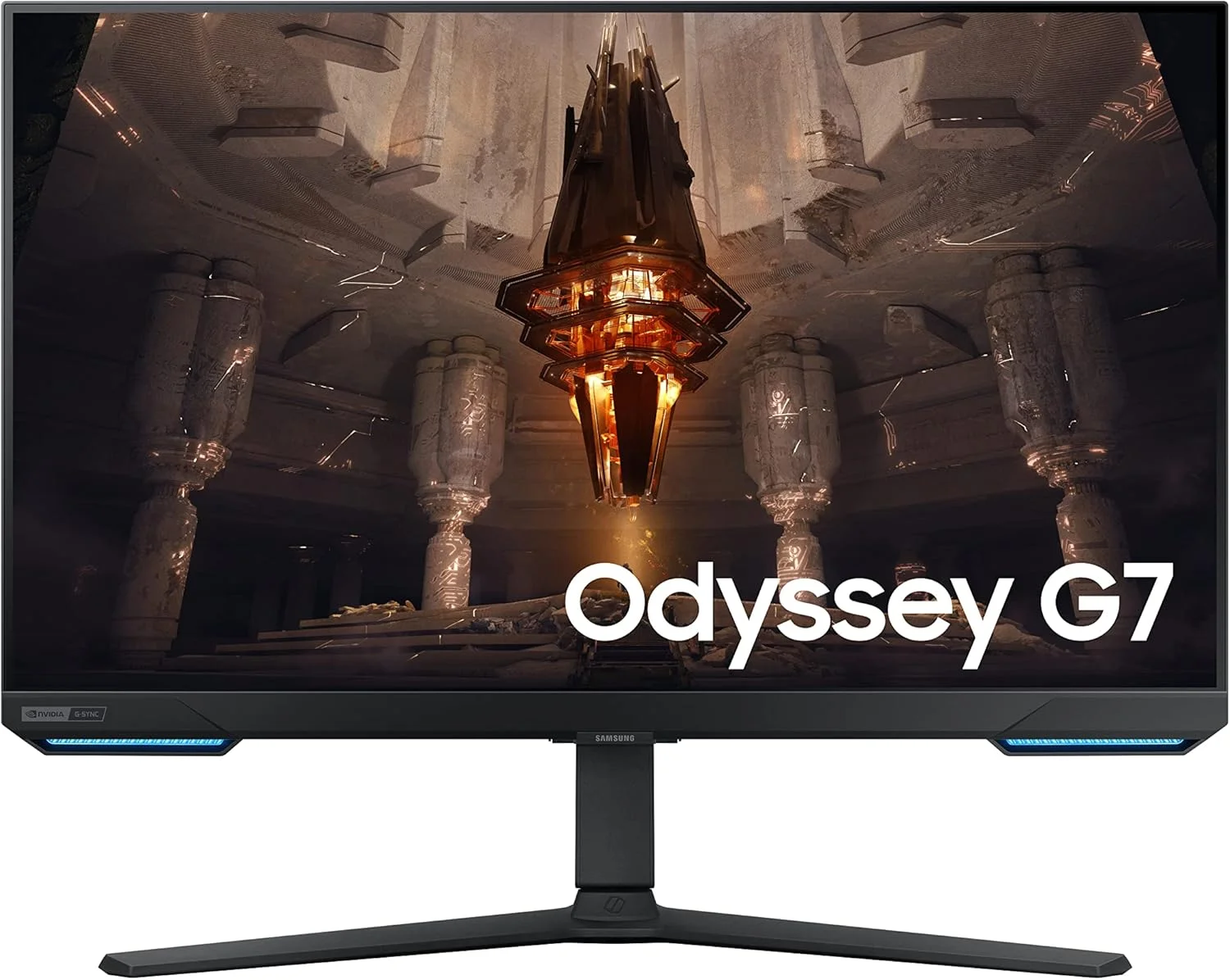 مانیتور گیمینگ 32 اینچی 4K UHD سامسونگ Odyssey G70B Series، پنل IPS، 144 هرتز، 1 میلی‌ثانیه، HDR 400، سازگار با G-Sync و FreeSync Premium Pro، نمای فوق عریض بازی (LS32BG702ENXGO)