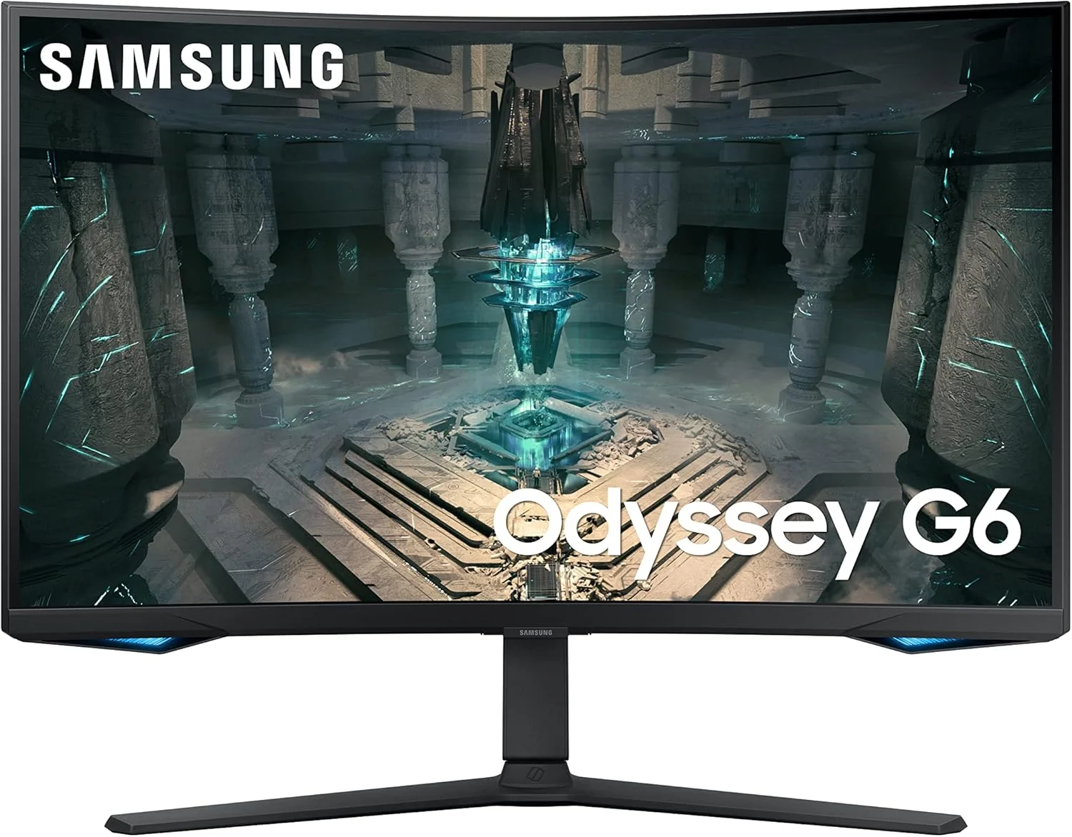 مانیتور گیمینگ خمیده سامسونگ Odyssey G65B با ابعاد 32 اینچ، کیفیت QHD، نرخ تازه‌سازی 240 هرتز، زمان پاسخ‌گویی 1 میلی‌ثانیه (GTG)، HDR 600، و Gaming Hub، مشکی (بازسازی‌شده)