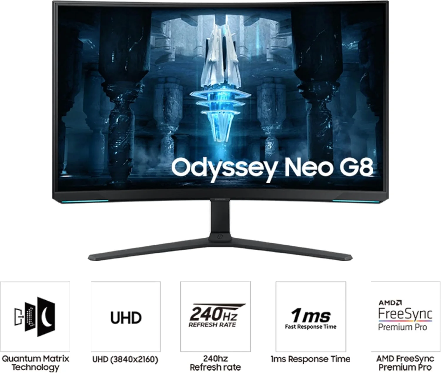 مانیتور گیمینگ خمیده 32 اینچی سامسونگ Odyssey Neo G8 (G85NB) با کیفیت 4K UHD، نرخ نوسازی 240 هرتز، زمان پاسخگویی 1 میلیثانیه، انویدیا G-Sync، انحنای 1000R، فناوری Quantum HDR2000، AMD FreeSync Premium Pro، صفحه نمایش مات، DisplayPort، مشکی و سفید، مدل LS32BG852NNXGO مانیتور گیمینگ خمیده 32 اینچی سامسونگ Odyssey Neo G8 (G85NB) با کیفیت 4K UHD، نرخ نوسازی 240 هرتز، زمان پاسخگویی 1 میلیثانیه، انویدیا G-Sync، انحنای 1000R، فناوری Quantum HDR2000، AMD FreeSync Premium Pro، صفحه نمایش مات، DisplayPort، مشکی و سفید، مدل LS32BG852NNXGO