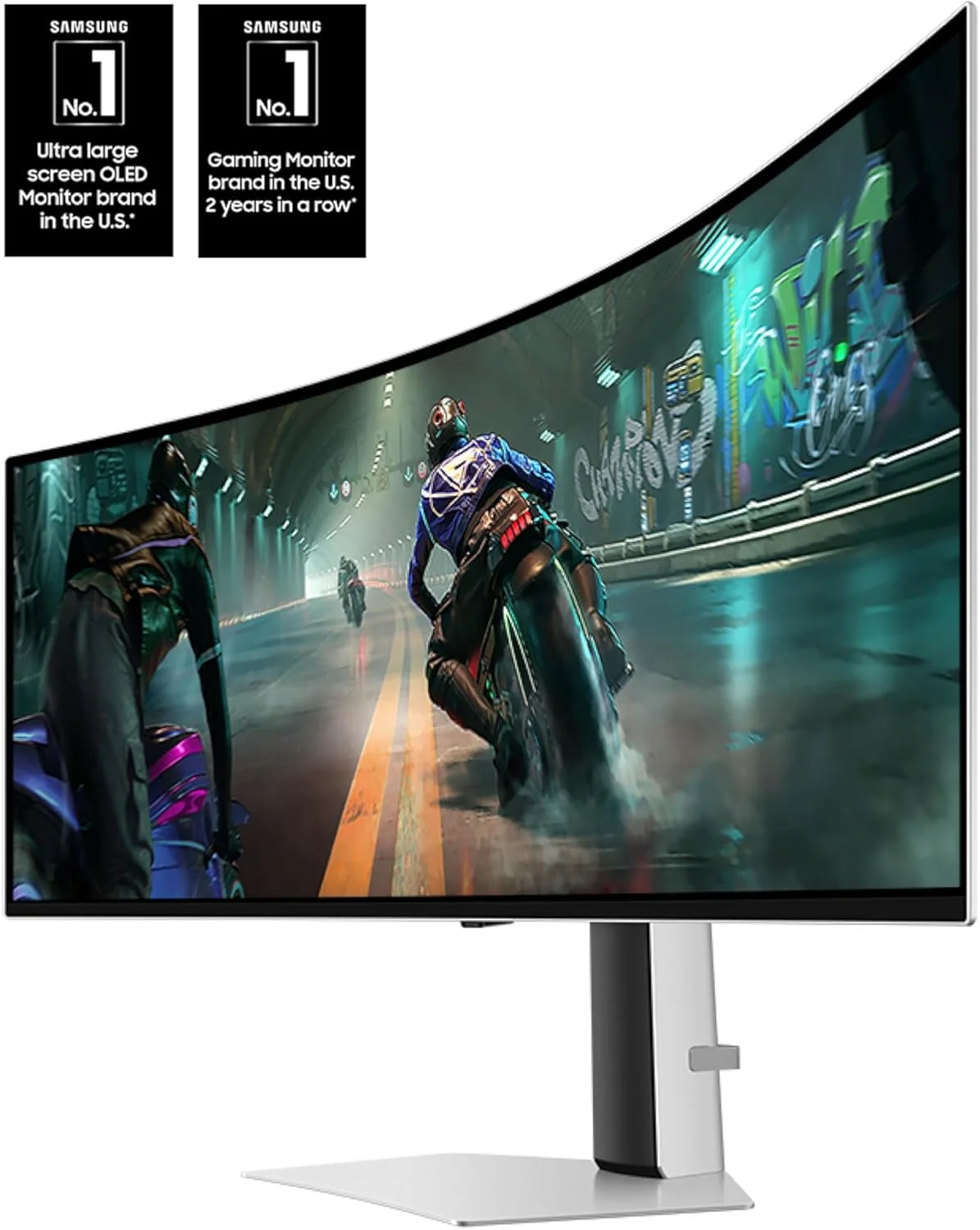 مانیتور گیمینگ خمیده 49 اینچی Samsung Odyssey OLED G9 (G91SD) Dual QHD QD-OLED سازگار با G-Sync، نرخ نوسازی 144 هرتز، زمان پاسخگویی 0.03 میلی‌ثانیه، AMD FreeSync Premium Pro، پایه ارگونومیک، LS49DG910SNXZA، 2024