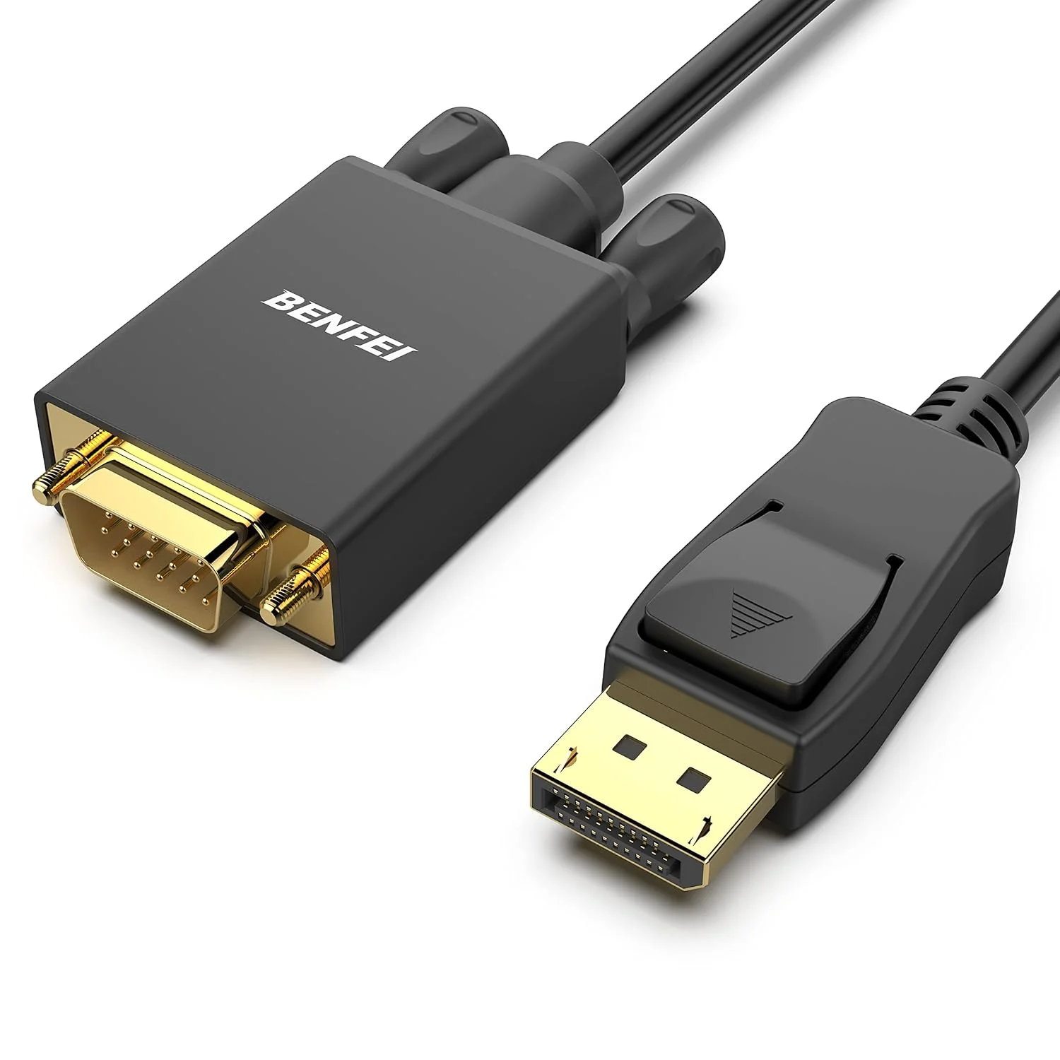 کابل DisplayPort به VGA بنفی، 1.8 متری، پورت نمایشگر کامپیوتر/لپ تاپ به VGA مانیتور/پروژکتور، آداپتور روکش طلا (غیر دو طرفه، سازگار با HDMI یا USB نیست)
