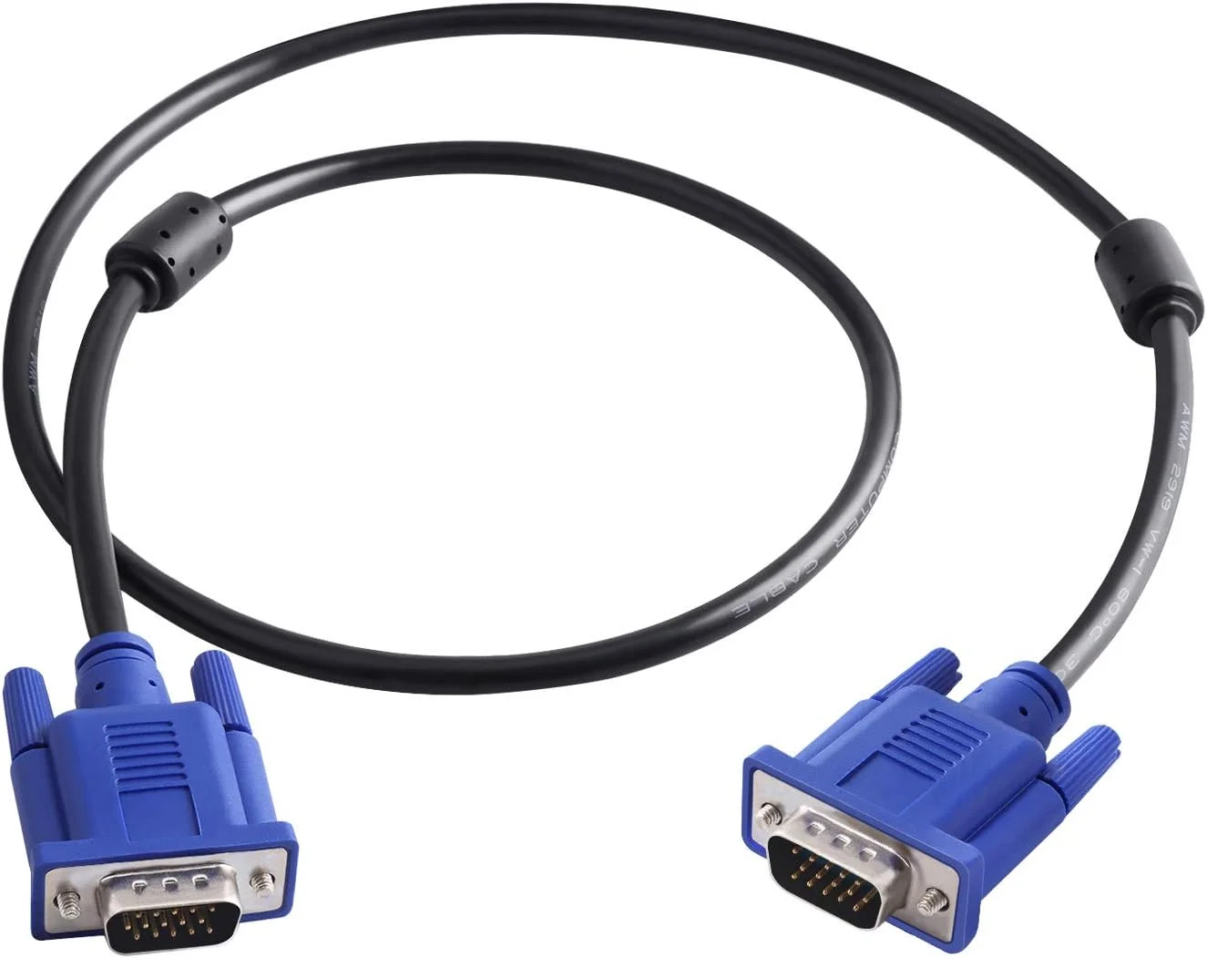 کابل VGA نر به نر HD15 برای تلویزیون، کامپیوتر و پروژکتور (طول 90 سانتیمتر)