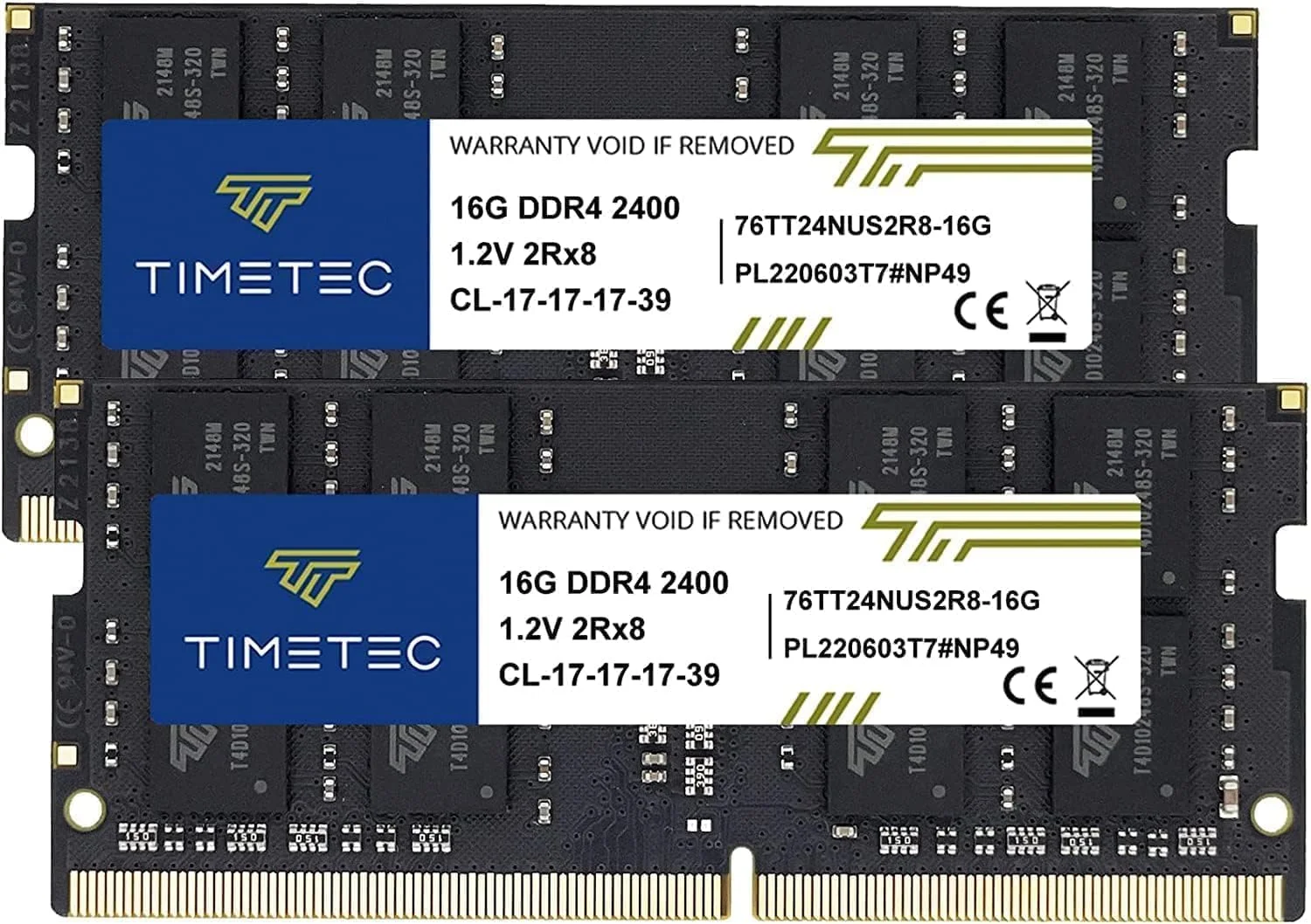 کیت ۳۲ گیگابایتی (۲x۱۶ گیگابایت) Timetec Premium DDR4 2400MHz PC4-19200 Non-ECC Unbuffered 1.2V CL17 2Rx8 260 Pin SODIMM رم ارتقاء حافظه کامپیوتر لپ تاپ نوت بوک (کیت ۳۲ گیگابایتی (۲x۱۶ گیگابایت))
