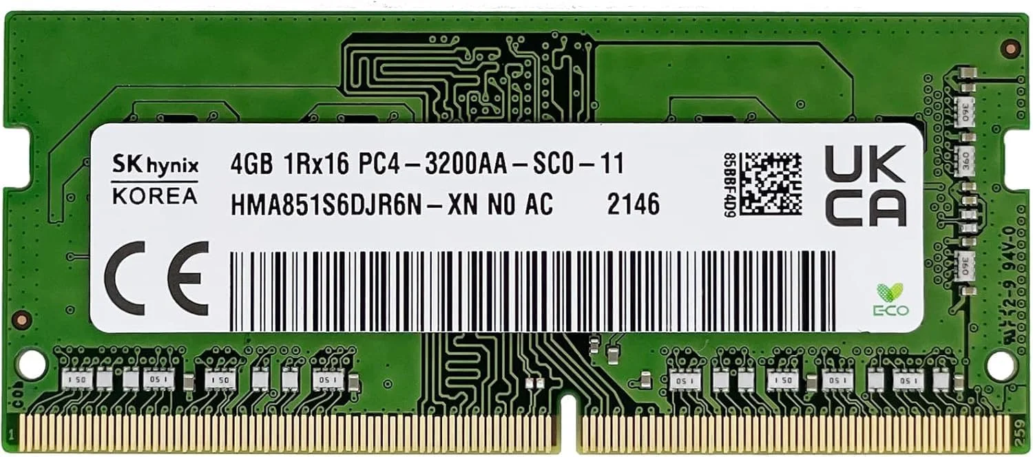 تایمتک هاینیکس 4 گیگابایت DDR4 3200MHz (DDR4-3200) PC4-25600 بدون ECC غیر بافر 1.2 ولت CL22 1Rx16 تک ردیفه 260 پین SODIMM سازگار با لپ تاپ گیمینگ AMD و Intel، نوت بوک، کامپیوتر، ماژول رم
