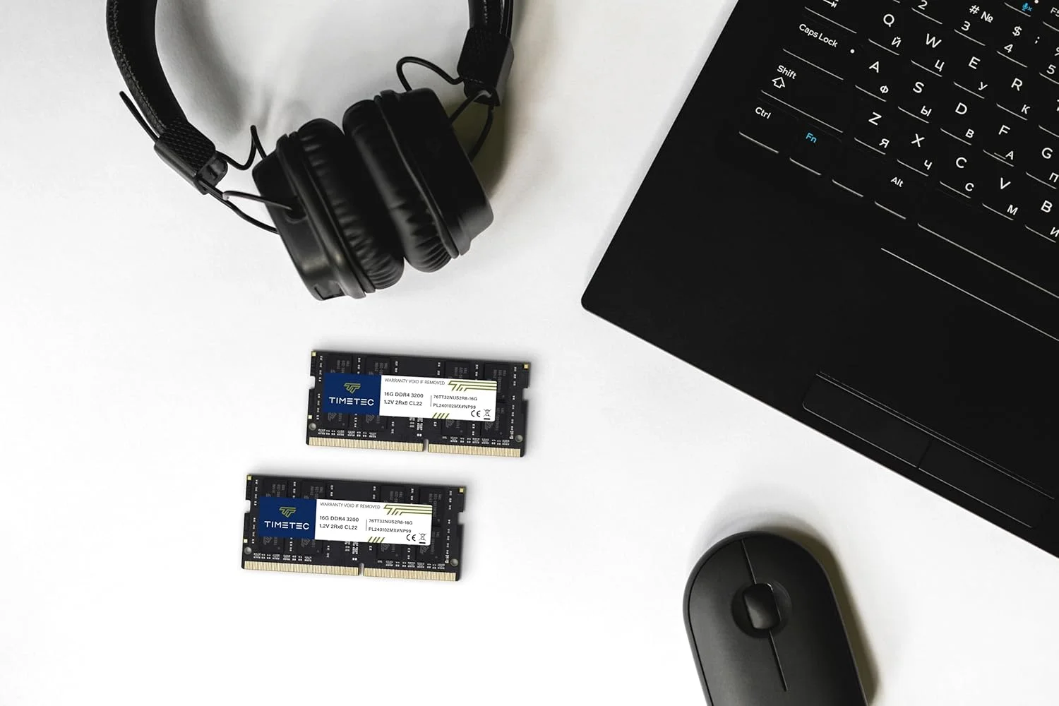 کیت ۳۲ گیگابایتی (۲x۱۶ گیگابایت) Timetec Premium DDR4 3200MHz (یا ۲۹۳۳MHz یا ۲۶۶۶MHz) PC4-25600 Non-ECC Unbuffered 1.2V CL22 2Rx8 Dual Rank 260 Pin SODIMM مناسب برای ارتقا رم کامپیوتر، لپ تاپ و نوت بوک