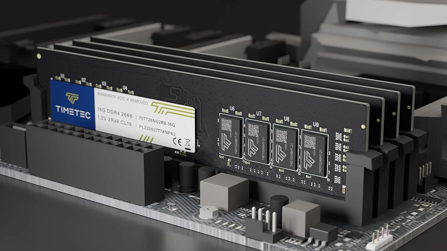 کیت ۳۲ گیگابایتی (۲x۱۶ گیگابایت) Timetec Premium DDR4 2666MHz PC4-21300 Non-ECC Unbuffered 1.2V CL19 2Rx8 288 Pin UDIMM حافظه رم دسکتاپ