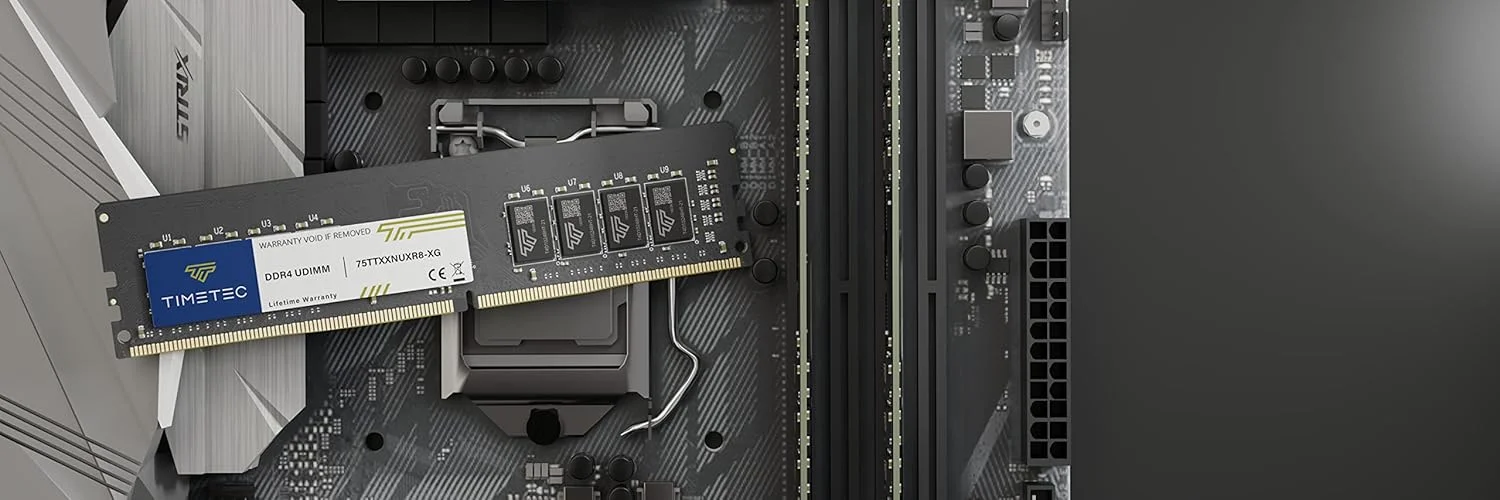 کیت ۱۶ گیگابایتی Timetec (دو عدد ۸ گیگابایتی) DDR4 3200MHz (یا 2933MHz یا 2666MHz) PC4-25600 Non-XMP CL22 1.2V Non-ECC Unbuffered 1Rx8 Single Rank 288 Pin UDIMM ارتقاء ماژول رم حافظه کامپیوتر رومیزی