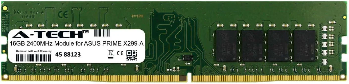 ماژول 16 گیگابایتی A-Tech برای مادربرد دسکتاپ و ورک استیشن ASUS Prime X299-A سازگار با حافظه رم DDR4 2400Mhz (ATMS322328A25822X1)