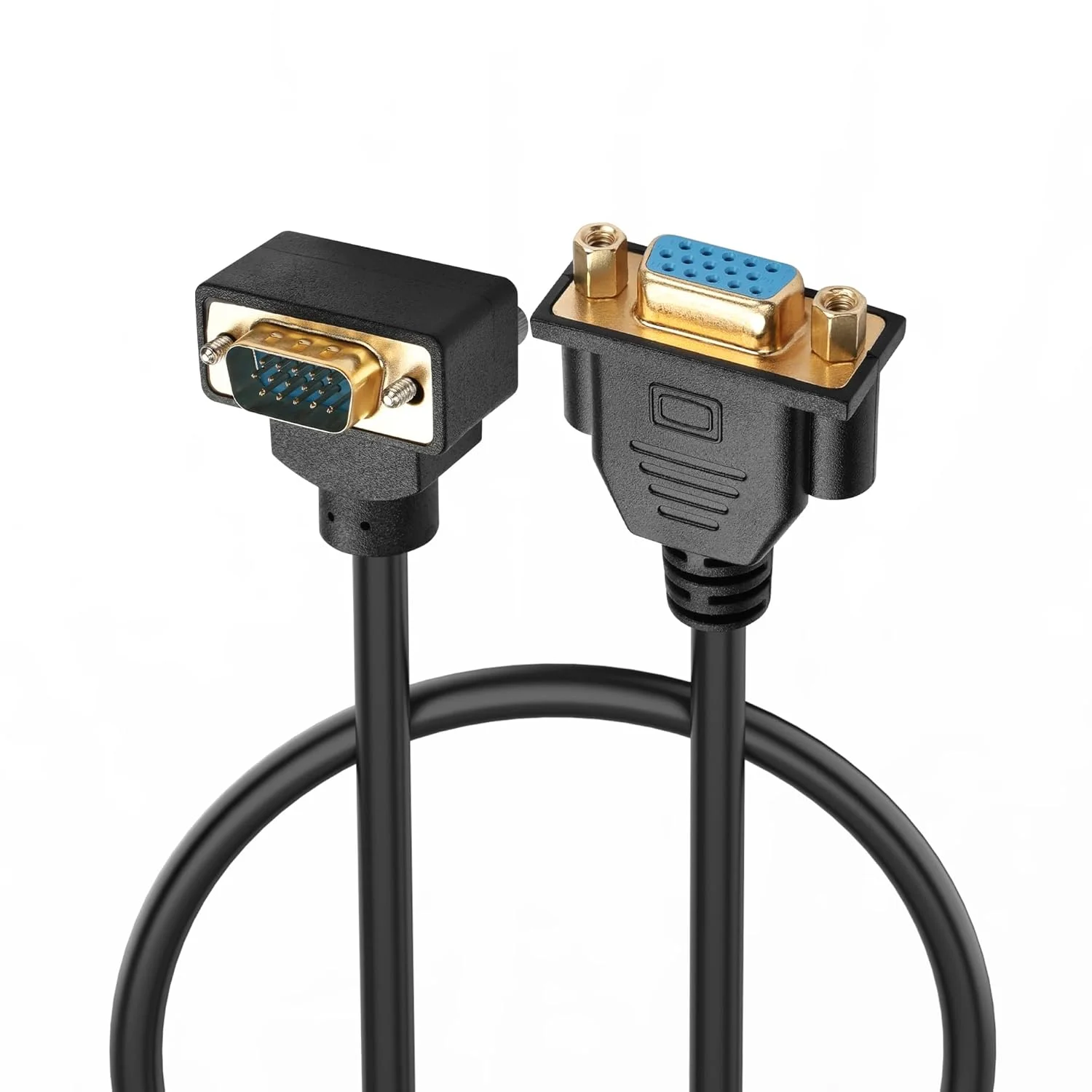 کابل VGA با زاویه راست PNGKNYOCN، کابل افزایش طول ویدئو VGA نر به ماده با زاویه خمش 90 درجه به سمت پایین، کیفیت تصویر Full HD 1080P با وضوح بالا، 0.5 متر (پایین) کابل VGA با زاویه راست PNGKNYOCN، کابل افزایش طول ویدئو VGA نر به ماده با زاویه خمش 90 درجه به سمت پایین، کیفیت تصویر Full HD 1080P با وضوح بالا، 0.5 متر (پایین)