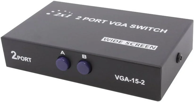 سوئیچ به اشتراک گذاری مانیتور VGA SVGA دو پورت axGear، 2 ورودی 1 خروجی برای مانیتور LCD PC TV
