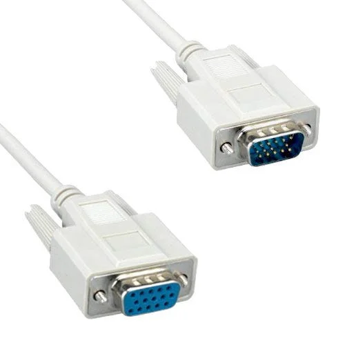 کابل افزایش طول VGA HD15 نر به ماده KENTEK به طول 3 فوت، 28 AWG، مناسب برای کامپیوتر، مک، تلویزیون و تجهیزات قدیمی، 14 پین، خاکستری