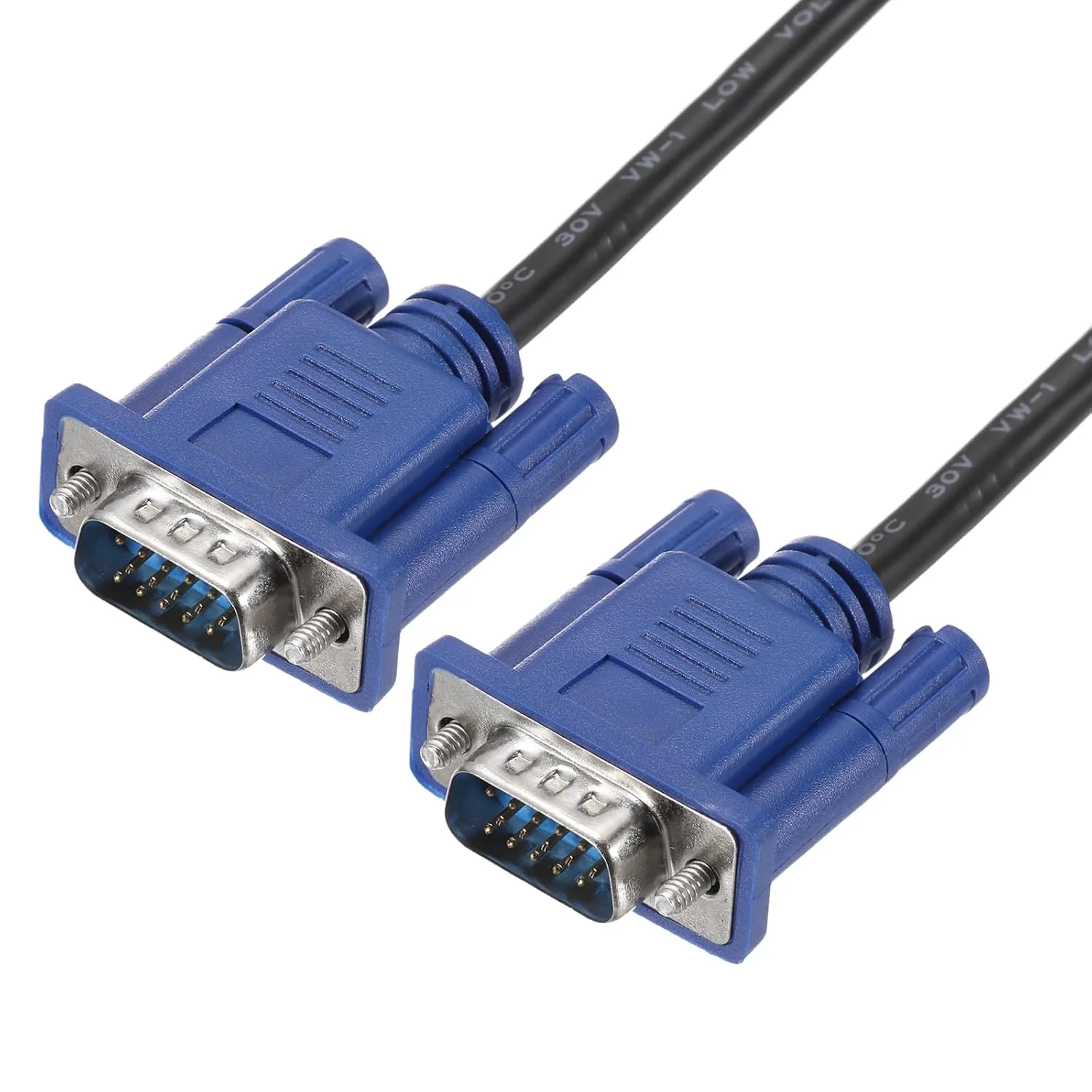 کابل VGA به VGA، طول 1.8 متری، مشکی، کابل خروجی ویدیو VGA نر به نر، رزولوشن 1920x1080p برای لپ‌تاپ، مانیتور، پروژکتور، تلویزیون، کارت گرافیک، کامپیوتر