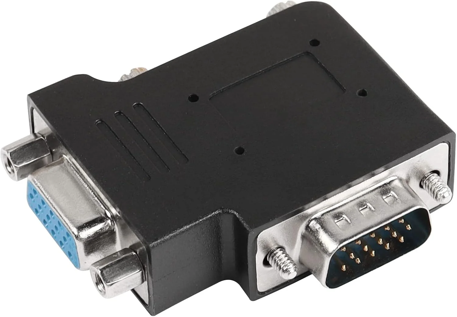 آداپتور 90 درجه VGA نر به VGA ماده QIANRENON، کانکتور زاویه راست DB15 نر به ماده VGA، توسعه دهنده زاویه L شکل VGA، برای تلویزیون، مانیتور کامپیوتر، پروژکتور، خم چپ