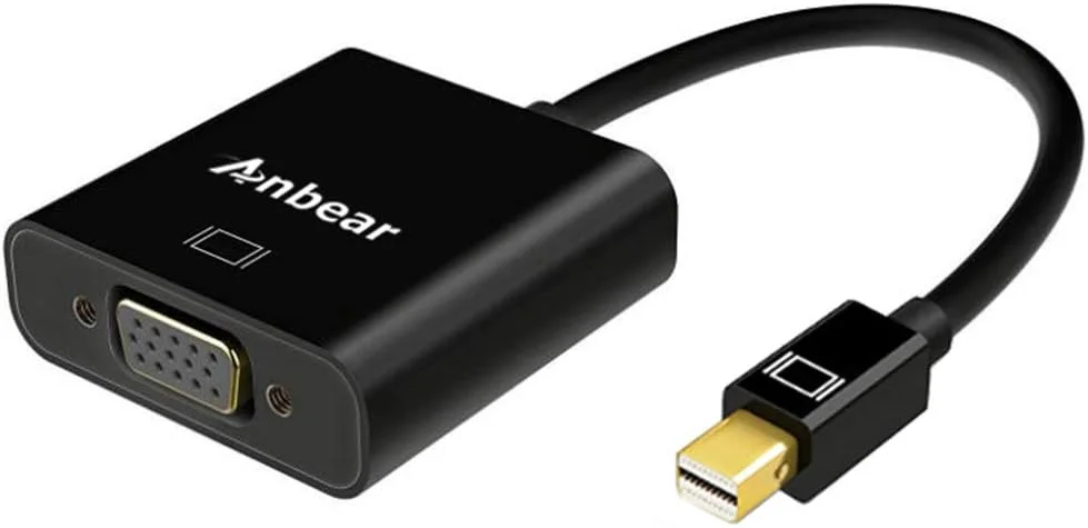 تبدیل Mini DisplayPort به VGA، تبدیل کننده مک به VGA (نر و ماده) HD 1080p Thunderbolt سازگار با iMac، مک بوک، سرفیس و لپ تاپ های دارای Mini Displayport