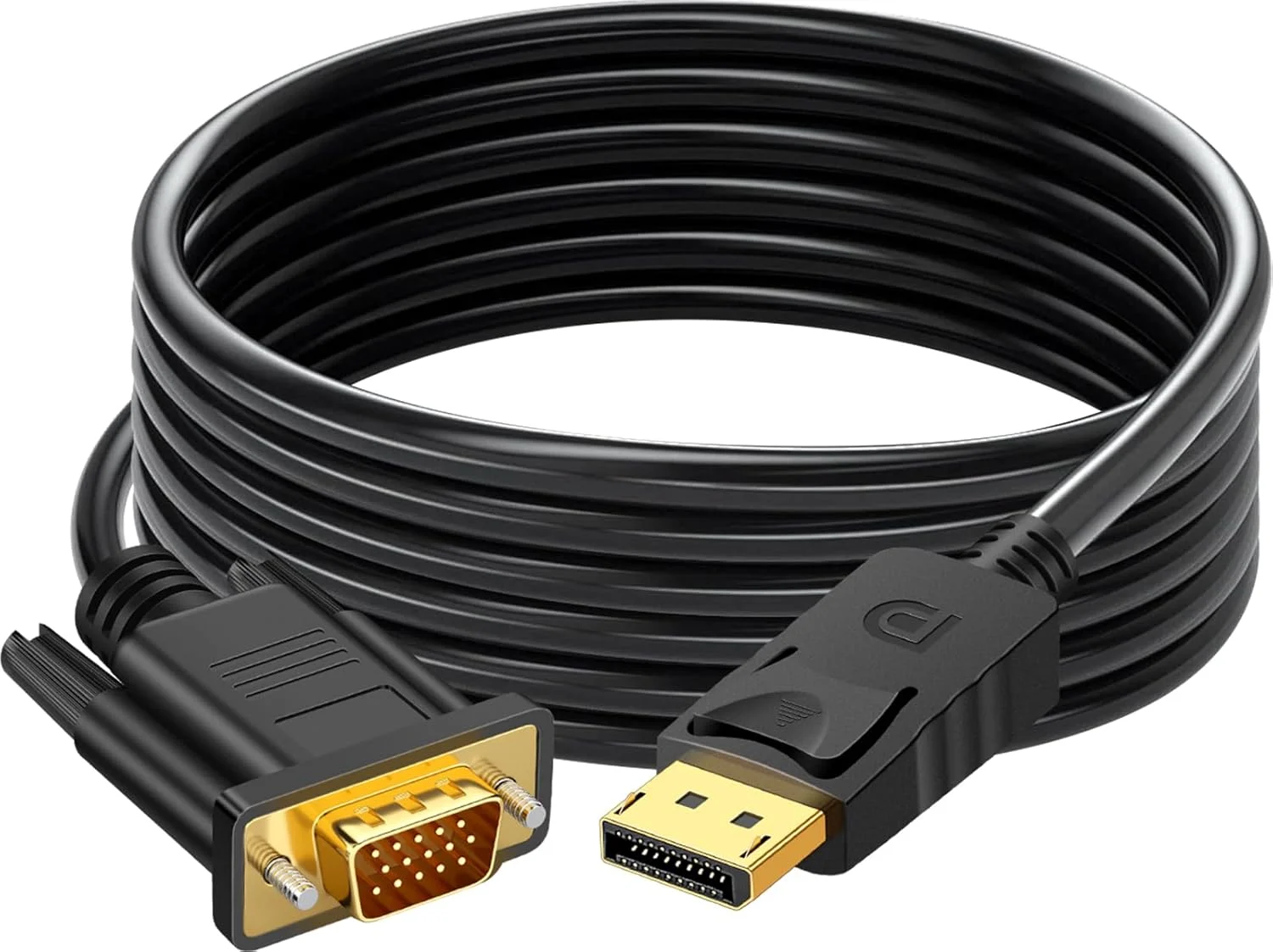 کابل DisplayPort به VGA طول 1.8 متر، آداپتور یک طرفه Display Port به VGA نر به نر 1080P DP DisplayPort کامپیوتر به مبدل مانیتور VGA برای لپ تاپ، مانیتور، HDTV، پروژکتور