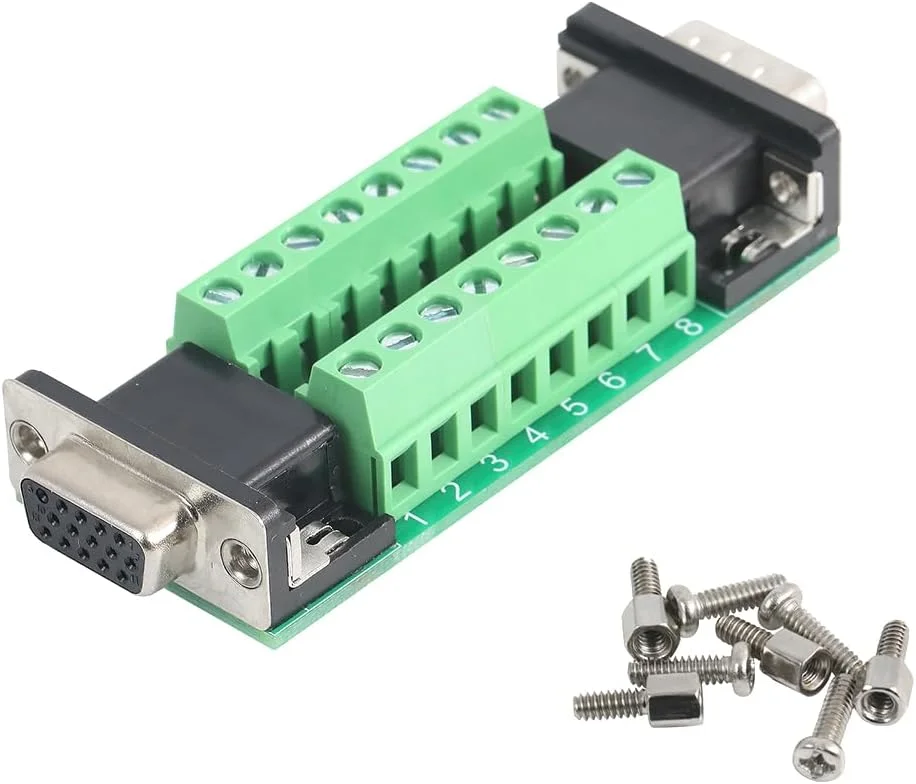 برد توسعه دهنده VGA HDB15 سه ردیفه نری به مادگی، مبدل سریال RS232 D-SUB به پورت 15 پین