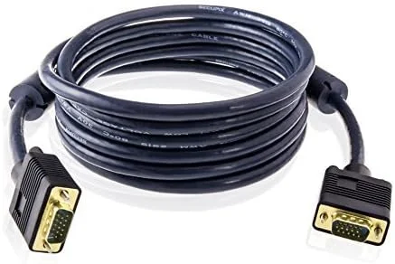 کابل پروژکتور VGA/SVGA HD15 نر به نر کابل کواکسیال ویدئو مانیتور با هسته فریت روکش طلا سازگار برای پروژکتورها، تلویزیون های HDTV، نمایشگرها، 5 متر