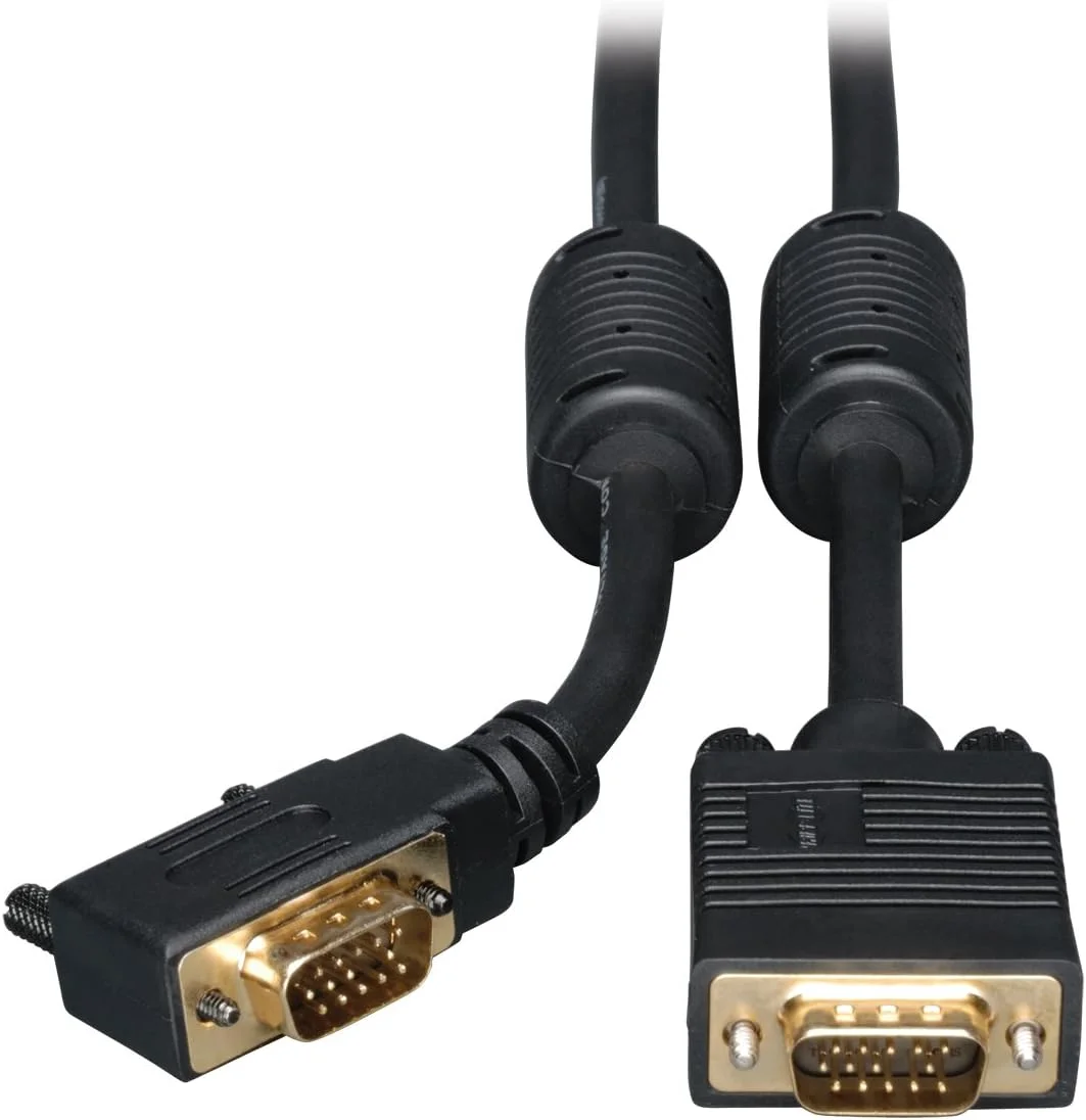 کابل مانیتور VGA کواکسیال زاویه راست Tripp Lite با وضوح بالا با کواکسیال RGB (HD15 M/M) - طول 1.8 متر (P502-006-RA)