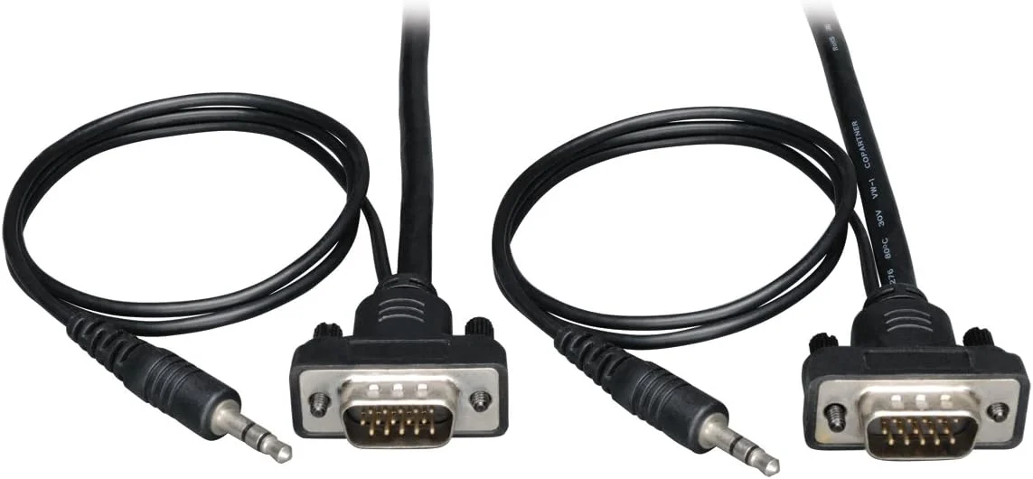 کابل مانیتور SVGA / VGA با رزولوشن بالا و مشخصات پایین Tripp Lite با صدا و کواکسیال RGB (HD15 M/M)، طول 3 فوت (P504-003-SM)