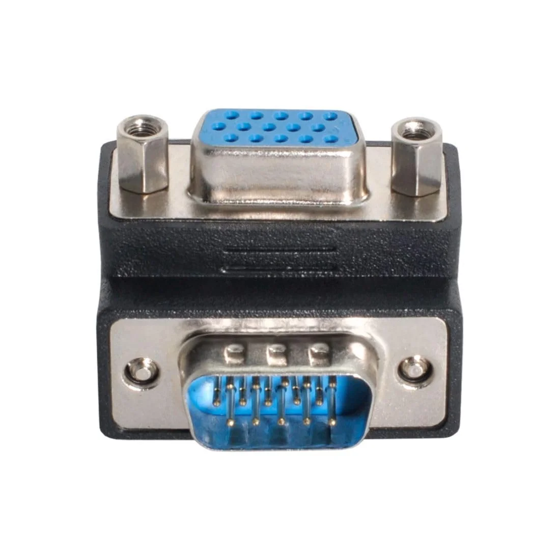 تبدیل کننده وی جی ای Chenyang، وی جی ای SVGA D-Sub HDB15Pin نر به ماده 90 درجه، آداپتور اتصال دهنده آرایه گرافیکی ویدئویی برای مانیتور/پروژکتور/گرافیک
