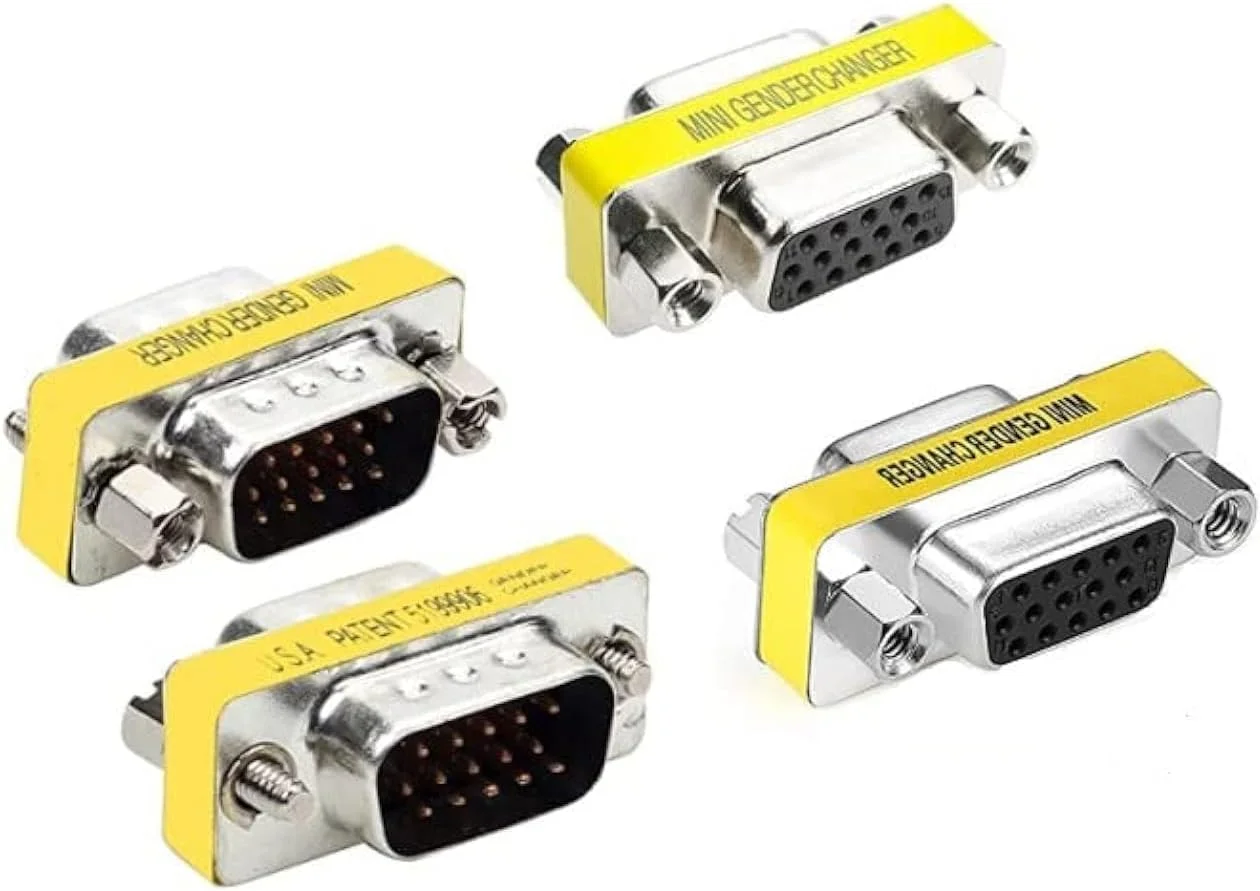 ۴ عدد تبدیل کننده مینی جنسیت کابل آداپتور اتصال VGA SVGA HD15 نر به نر/ماده به ماده