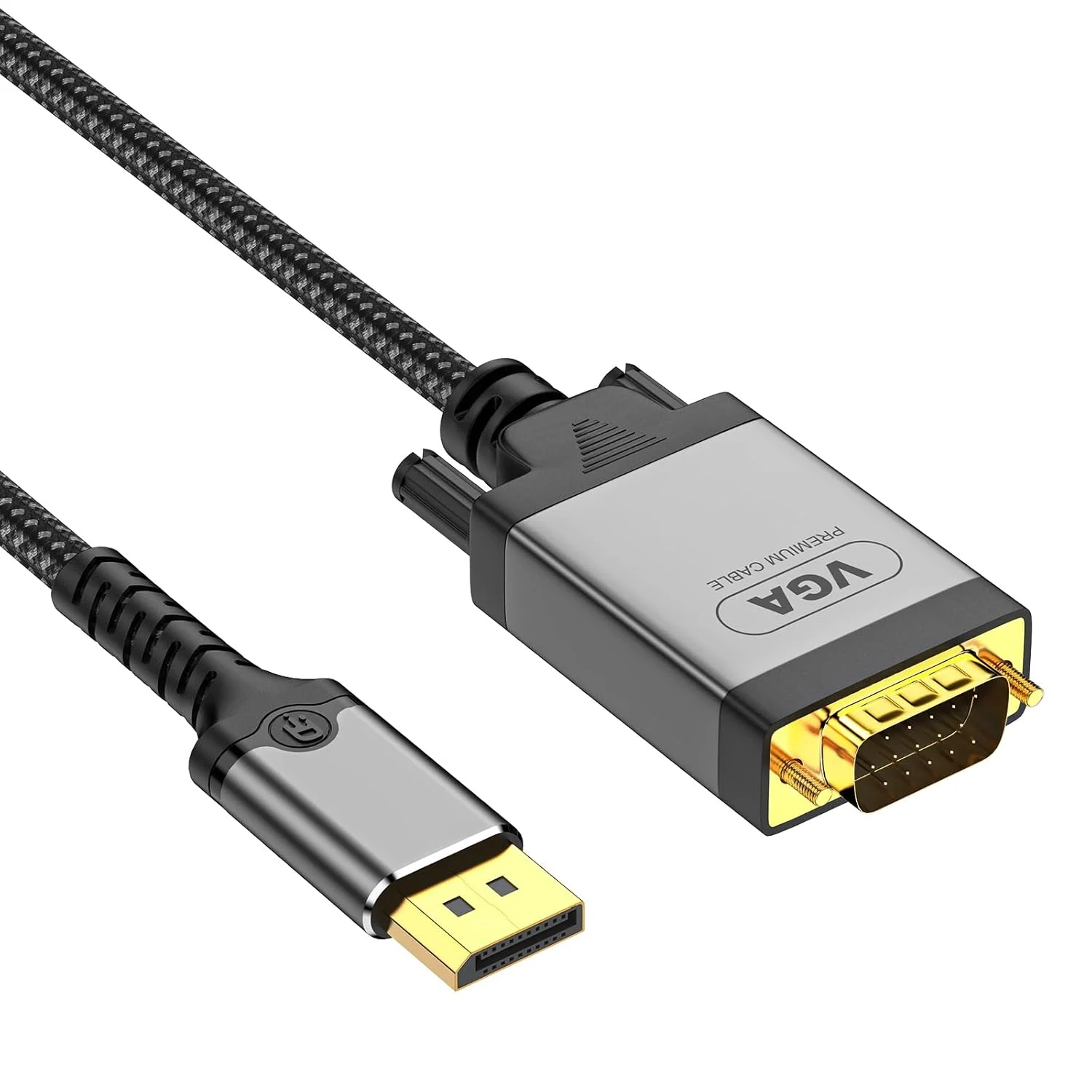 کابل DisplayPort به VGA طول 1.8 متر، آداپتور DP به VGA با روکش طلا 1080P@60Hz، کابل استاندارد DPMale به VGAMale، سازگار با لپ تاپ، کامپیوتر، تلویزیون، پروژکتور، مشکی