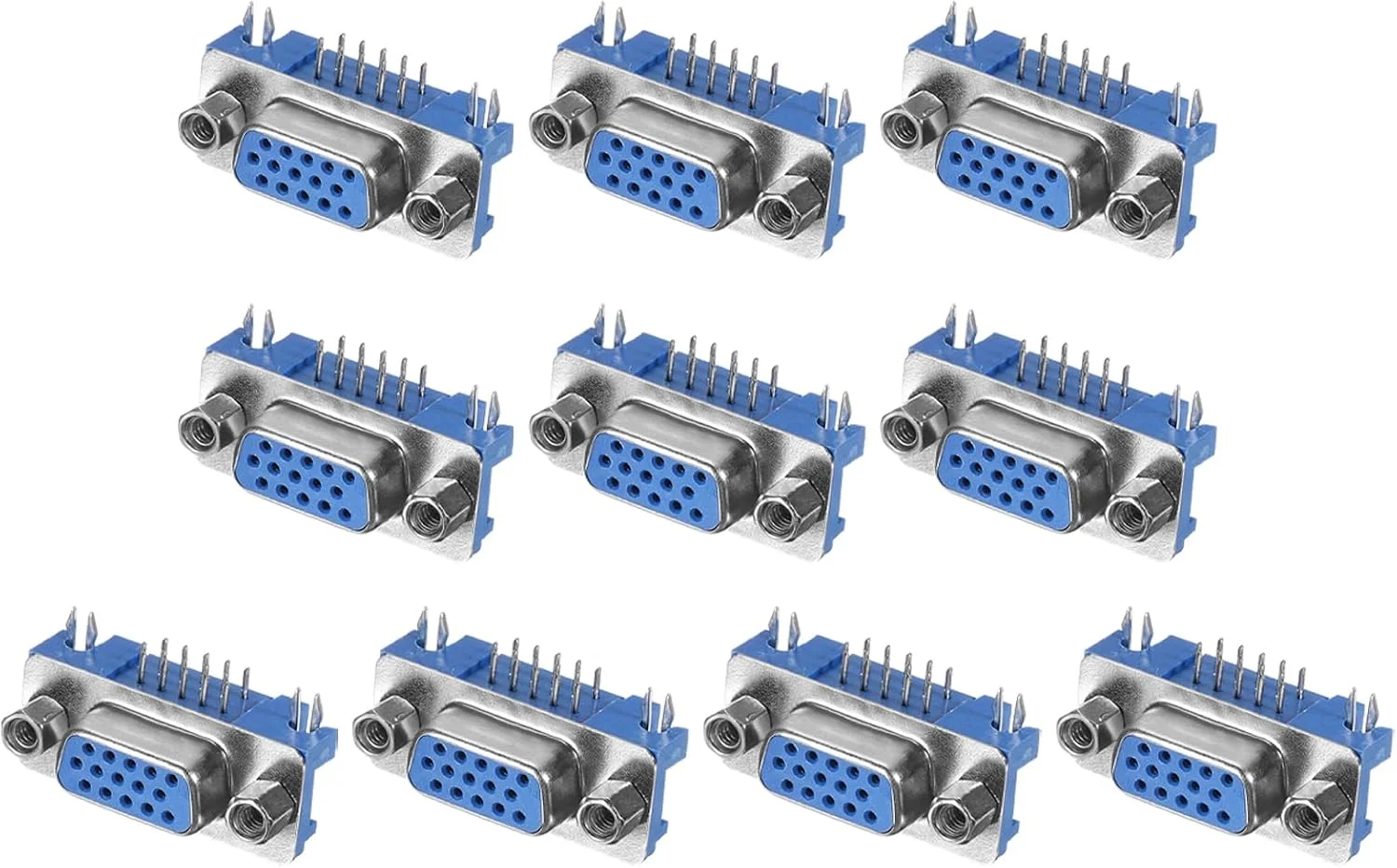 کانکتور VGA مادگی uxcell، سوکت مادگی VGA15، پورت سریال مادگی 15 پین 3 ردیفه برای تجهیزات مکانیکی، کامپیوترهای CNC، بسته 10 عددی