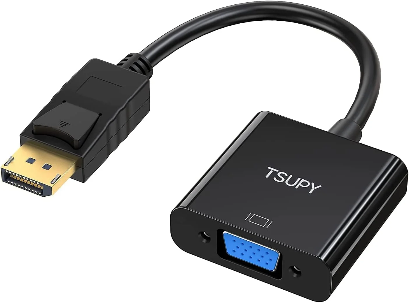 آداپتور DisplayPort به VGA مدل TSUPY، تبدیل کننده پورت نمایشگر با روکش طلا 1080P، کابل نر به ماده برای اتصال کامپیوتر شما به صفحه نمایش بزرگ یا پروژکتور