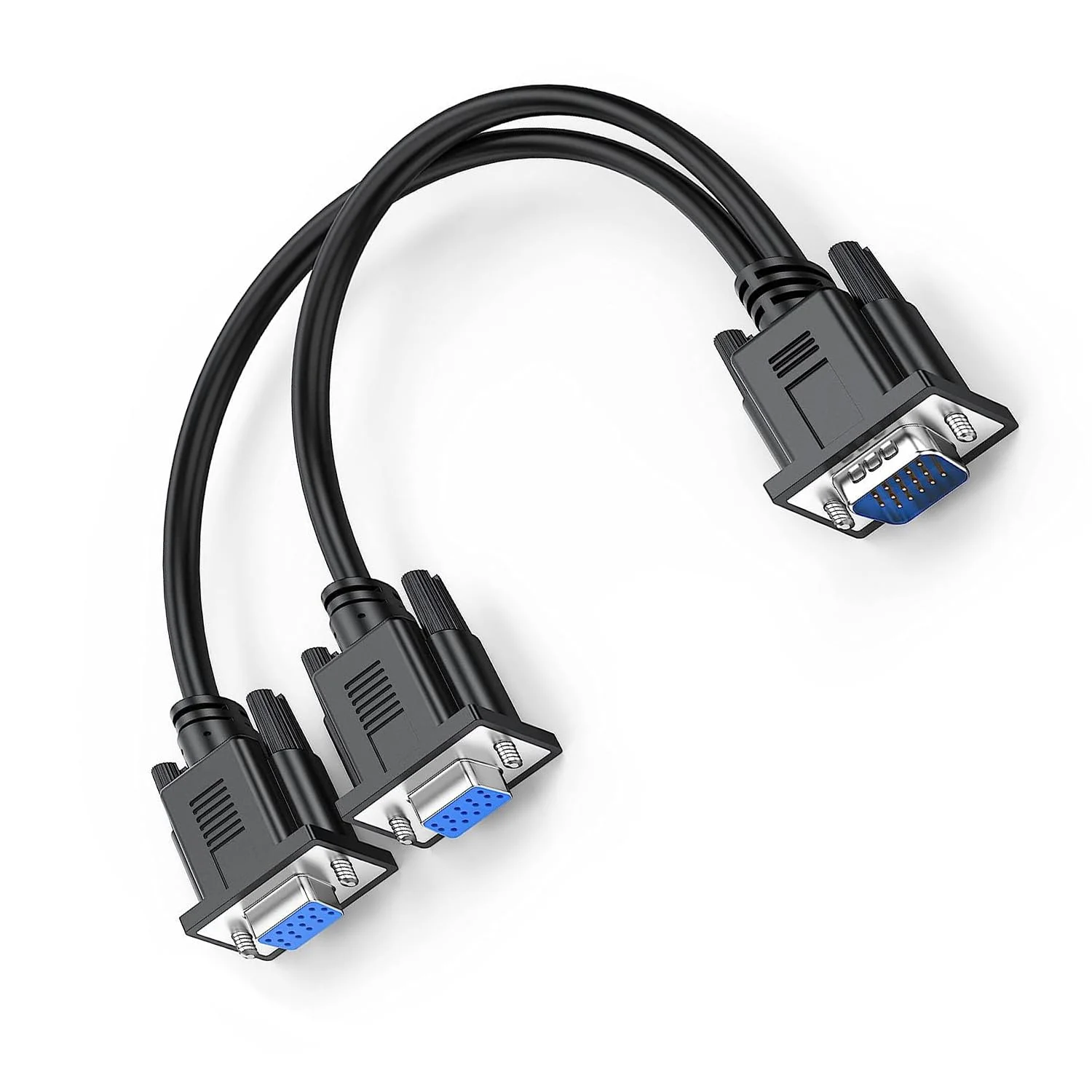 کابل تبدیل VGA یک به دو، انتقال دو طرفه داده، آداپتور 1080P نر به ماده 30 سانتی متری برای رابط VGA، مانیتور رومیزی، کنسول های بازی (مشکی 1 عدد)