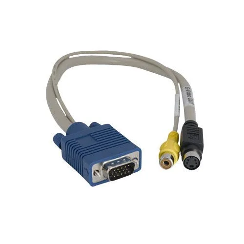 کابل تبدیل VGA HD15 پین نری به S-Video مینی DIN4 پین مادگی و RCA ویدیو مادگی، مناسب کارت گرافیک کامپیوتر به تلویزیون، طول 30 سانتی متر