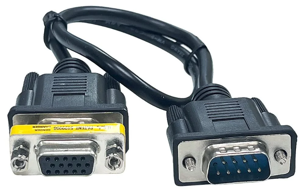 کابل تبدیل RGB CGA 9 پین نری به VGA HD15 پین مادگی - طول 45 سانتی متر