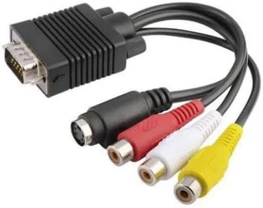 کابل تبدیل D-sub 15-pin VGA به RCA A/V + S-Video