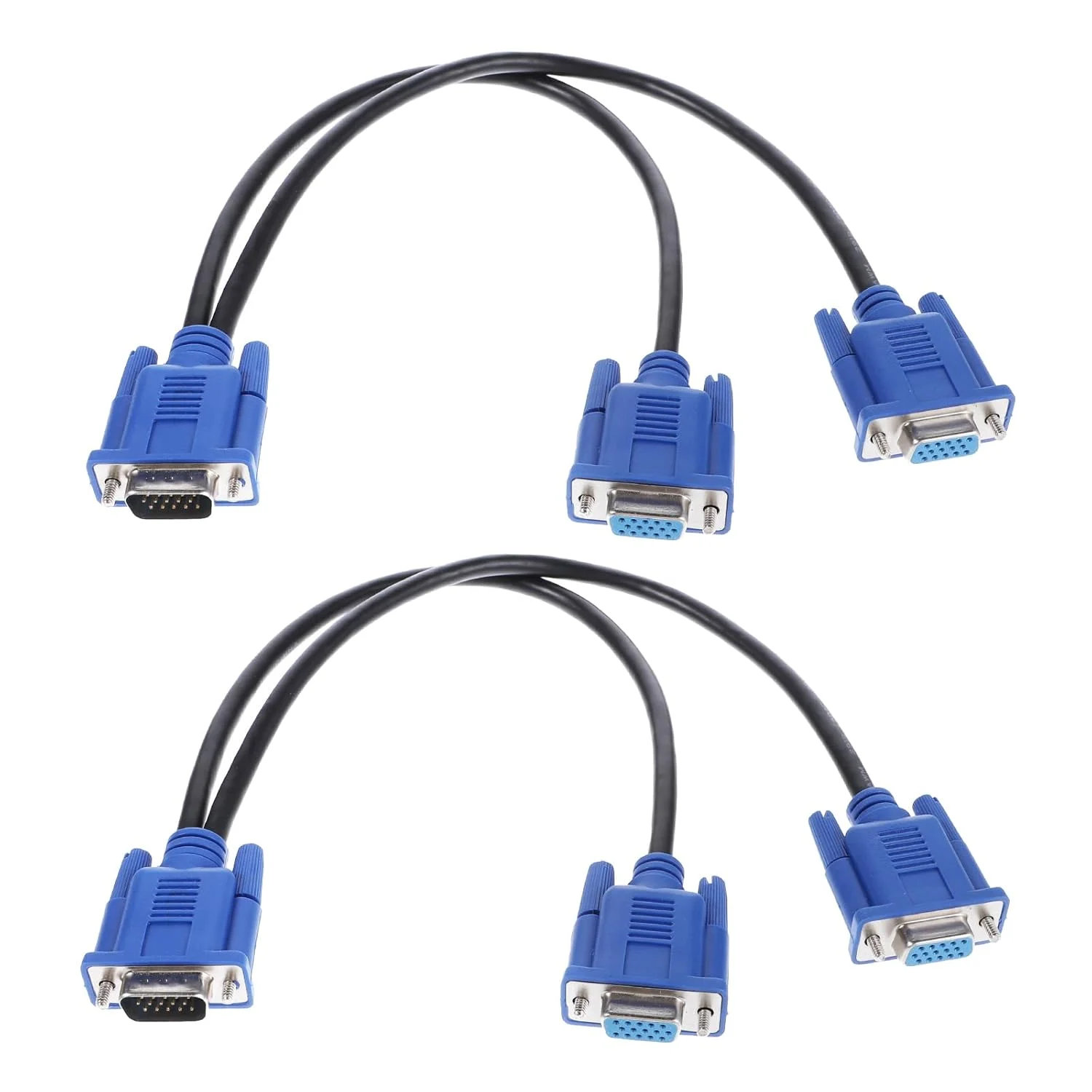 کابل تبدیل VGA اسپلیتر مانیتور دوگانه 1 نری به 2 مادگی برای پروژکتورها، تلویزیون های HDTV و مانیتورها