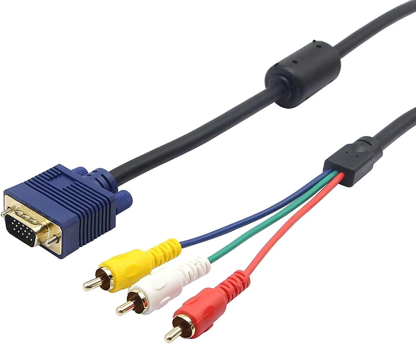 آداپتور VGA/HD15/RGB به 3 ویدیو کامپوننت RGB برای کابل تلویزیون/HDTV، 1.5 متر