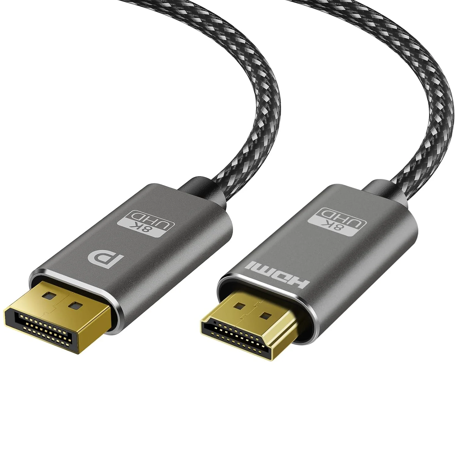 کابل DisplayPort به HDMI با رزولوشن 8K، طول 1.8 متر، 8K@60Hz، 4K@240Hz، 2K@240HZ، بافته شده از نایلون، یک طرفه DisplayPort 1.4 به HDMI 2.1، سازگار با PC، Dell، AMD، Lenovo، مانیتور، HP کابل DisplayPort به HDMI با رزولوشن 8K، طول 1.8 متر، 8K@60Hz، 4K@240Hz، 2K@240HZ، بافته شده از نایلون، یک طرفه DisplayPort 1.4 به HDMI 2.1، سازگار با PC، Dell، AMD، Lenovo، مانیتور، HP