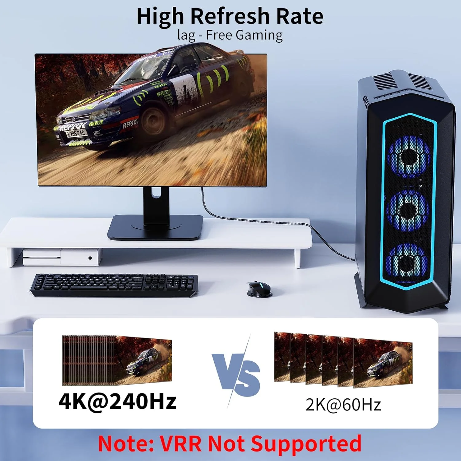 کابل DisplayPort به HDMI با رزولوشن 8K، طول 1.8 متر، 8K@60Hz، 4K@240Hz، 2K@240HZ، بافته شده از نایلون، یک طرفه DisplayPort 1.4 به HDMI 2.1، سازگار با PC، Dell، AMD، Lenovo، مانیتور، HP