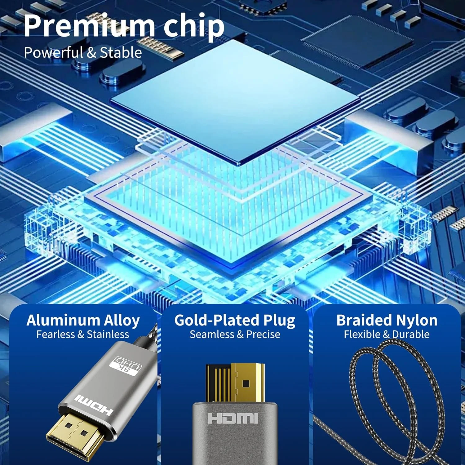 کابل DisplayPort به HDMI با رزولوشن 8K، طول 1.8 متر، 8K@60Hz، 4K@240Hz، 2K@240HZ، بافته شده از نایلون، یک طرفه DisplayPort 1.4 به HDMI 2.1، سازگار با PC، Dell، AMD، Lenovo، مانیتور، HP